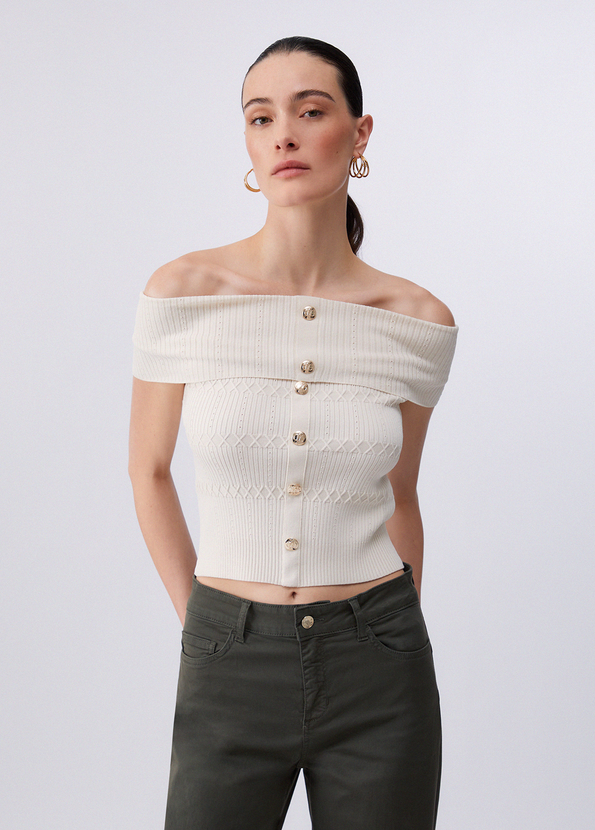Liu Jo Knit Bardot-neck Top