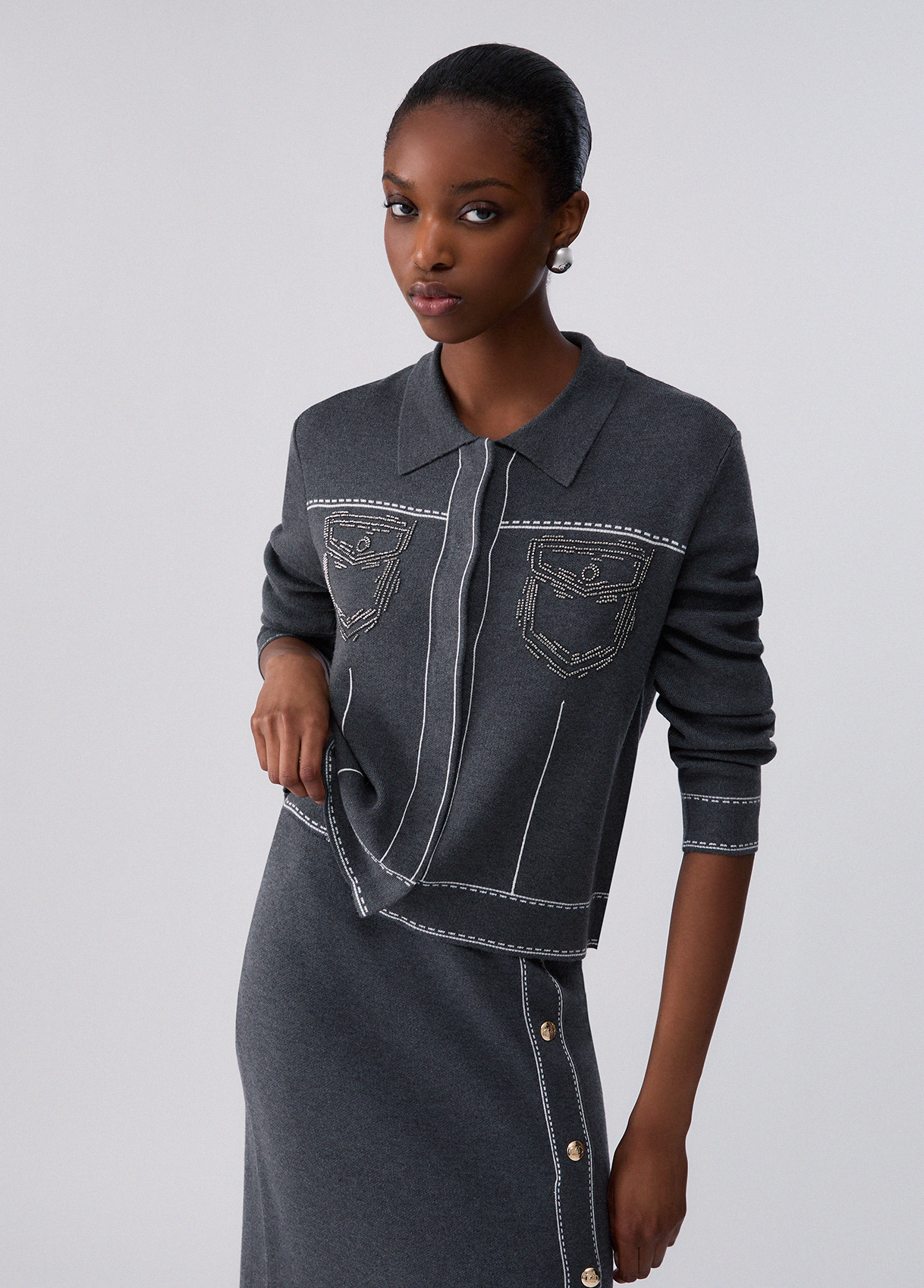 Liu Jo Knit Jacket With Beads