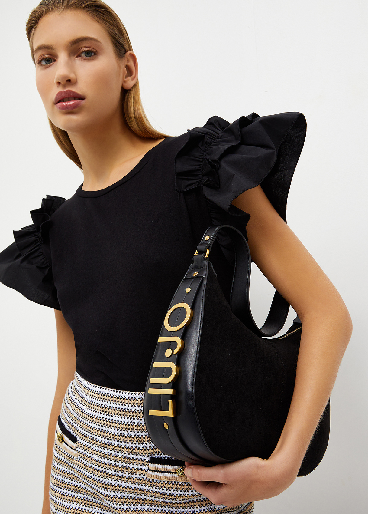 Liujo Sac Porté Épaule En Daim