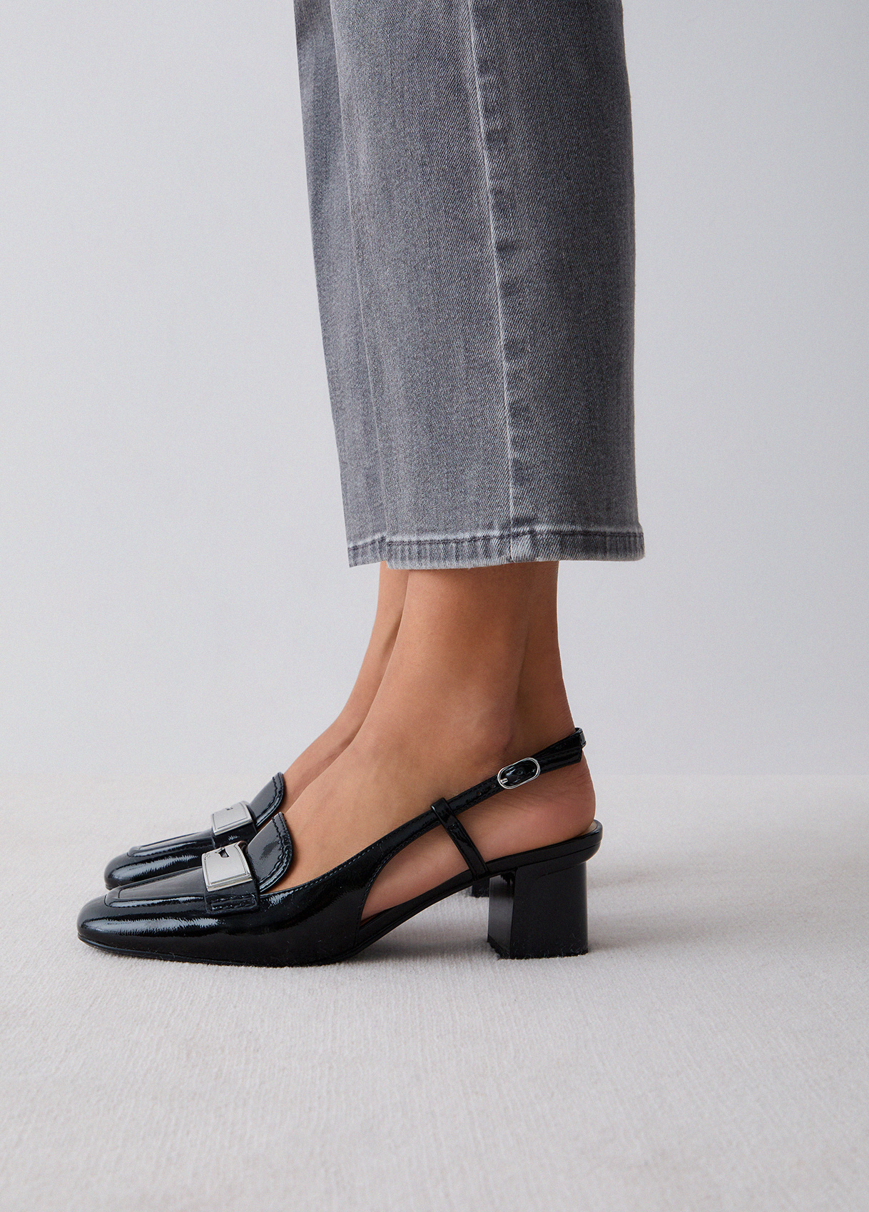 Liu Jo Patent Leather Slingback Loafers
