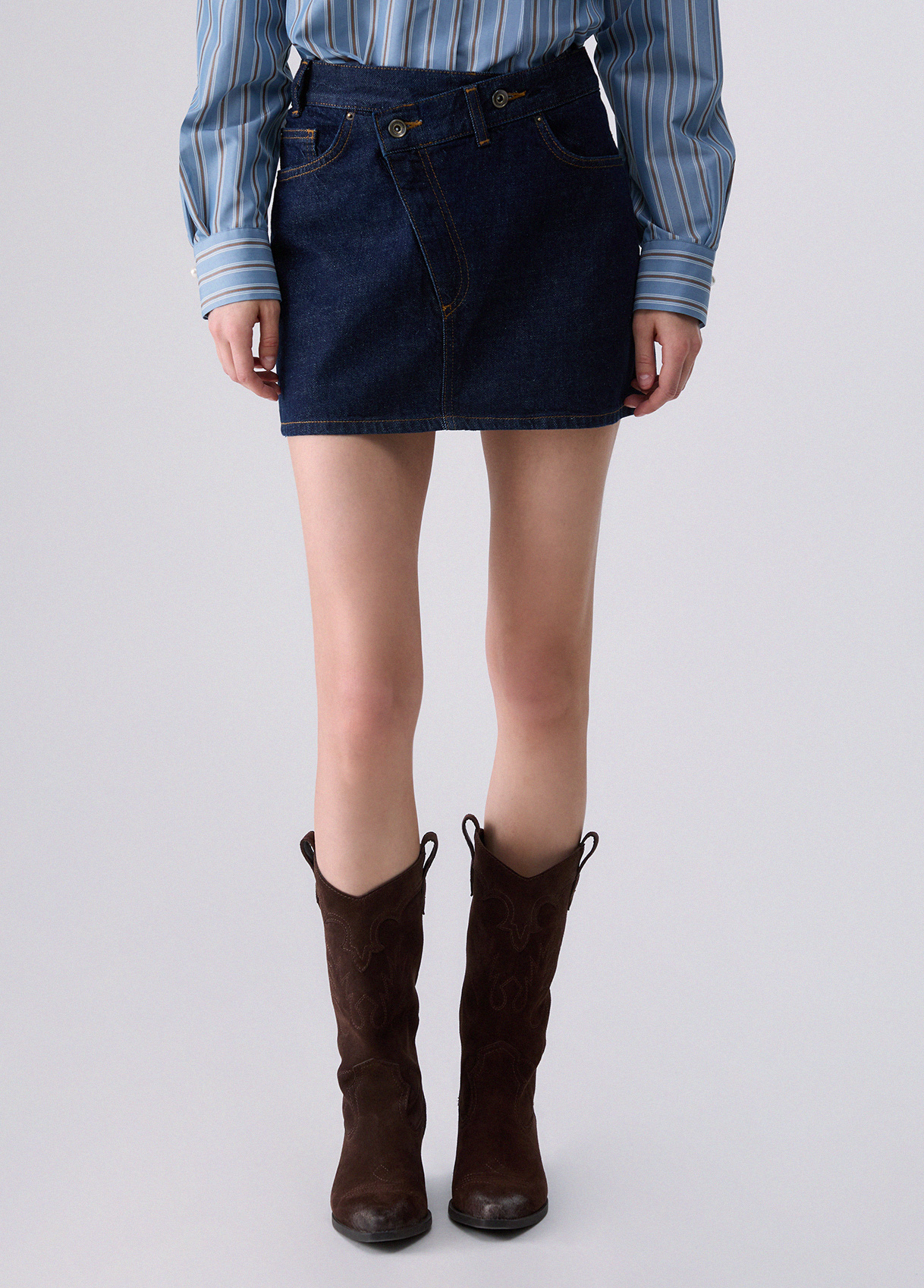Liu Jo Asymmetric Denim Miniskirt
