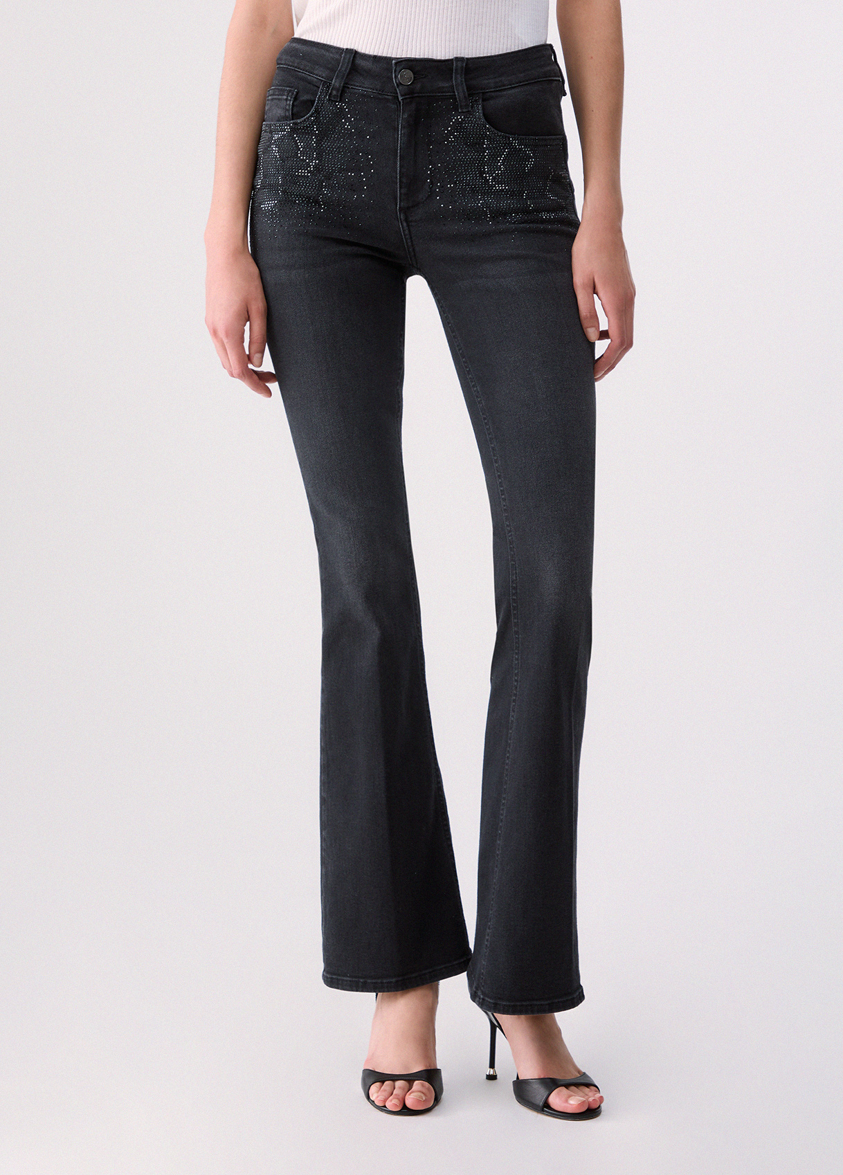 Liu Jo Bootcut Jeans With Rhinestones