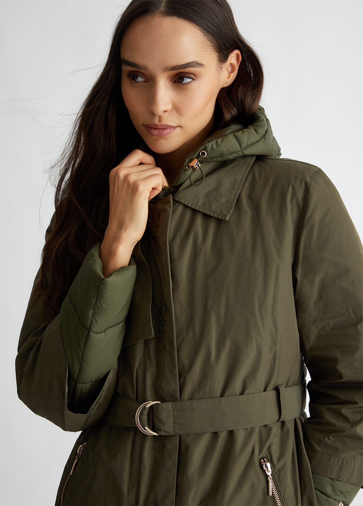 Wattierter Mantel aus Nylon Farbe Olivgrün | Liu Jo