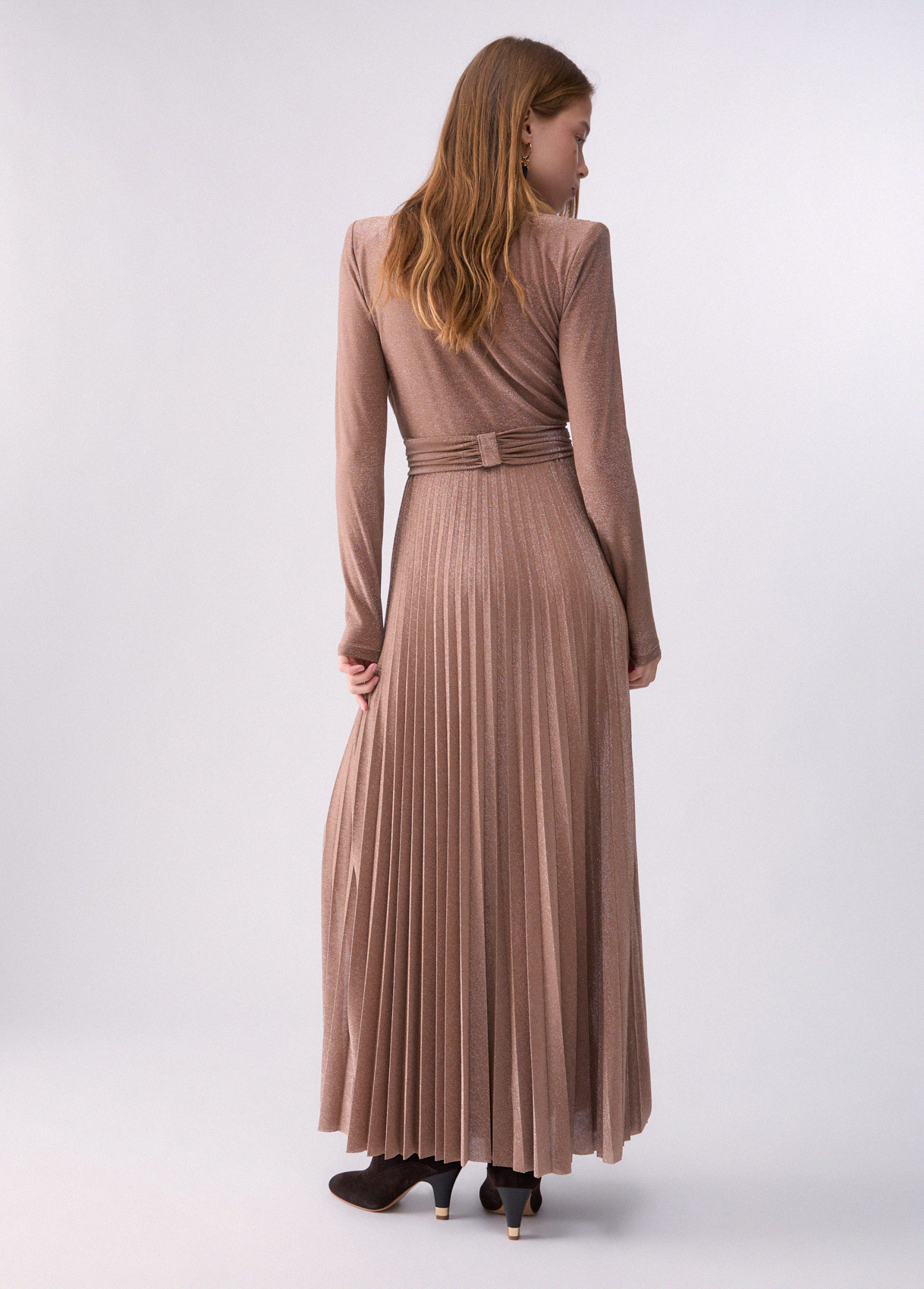 Liu Jo Robe Longue En Lurex Plissé