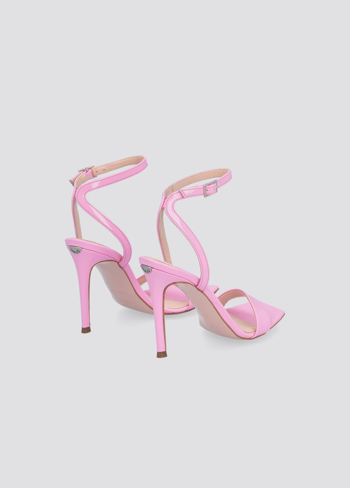 Patent leather heeled sandals