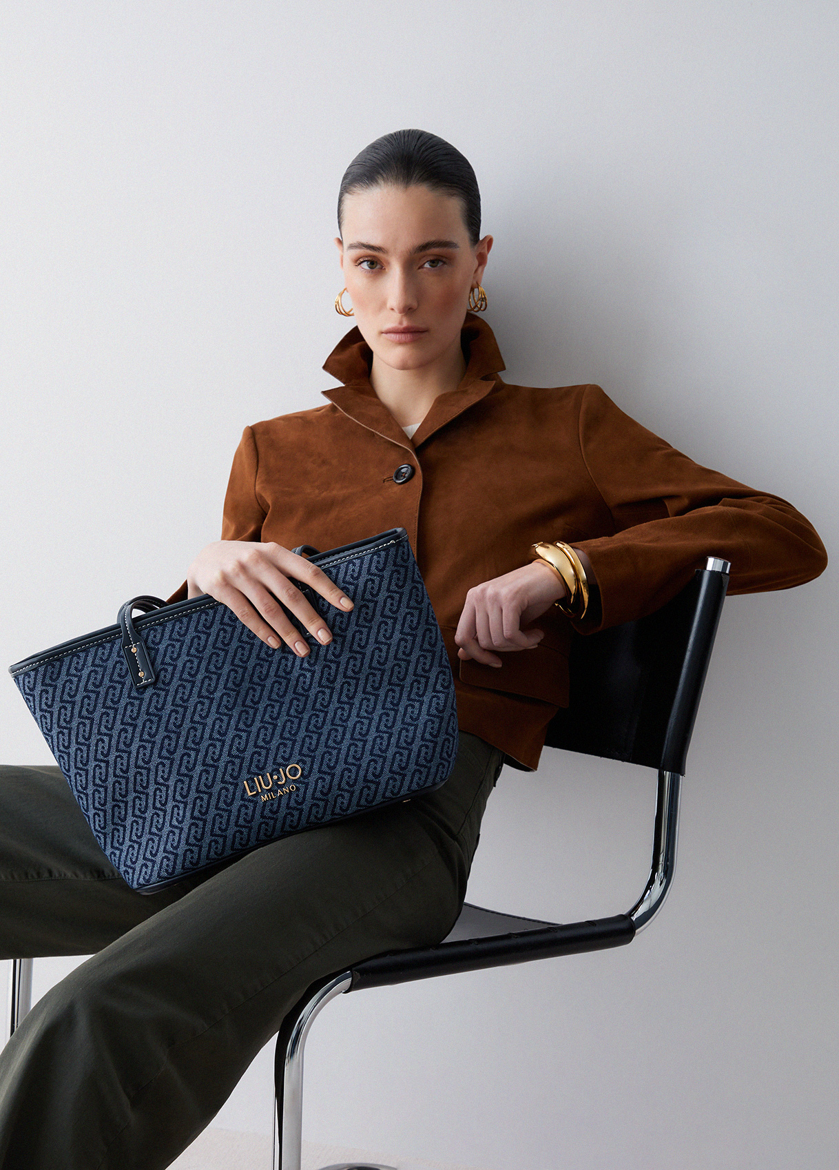 Liu Jo Jacquard Denim Tote Bag