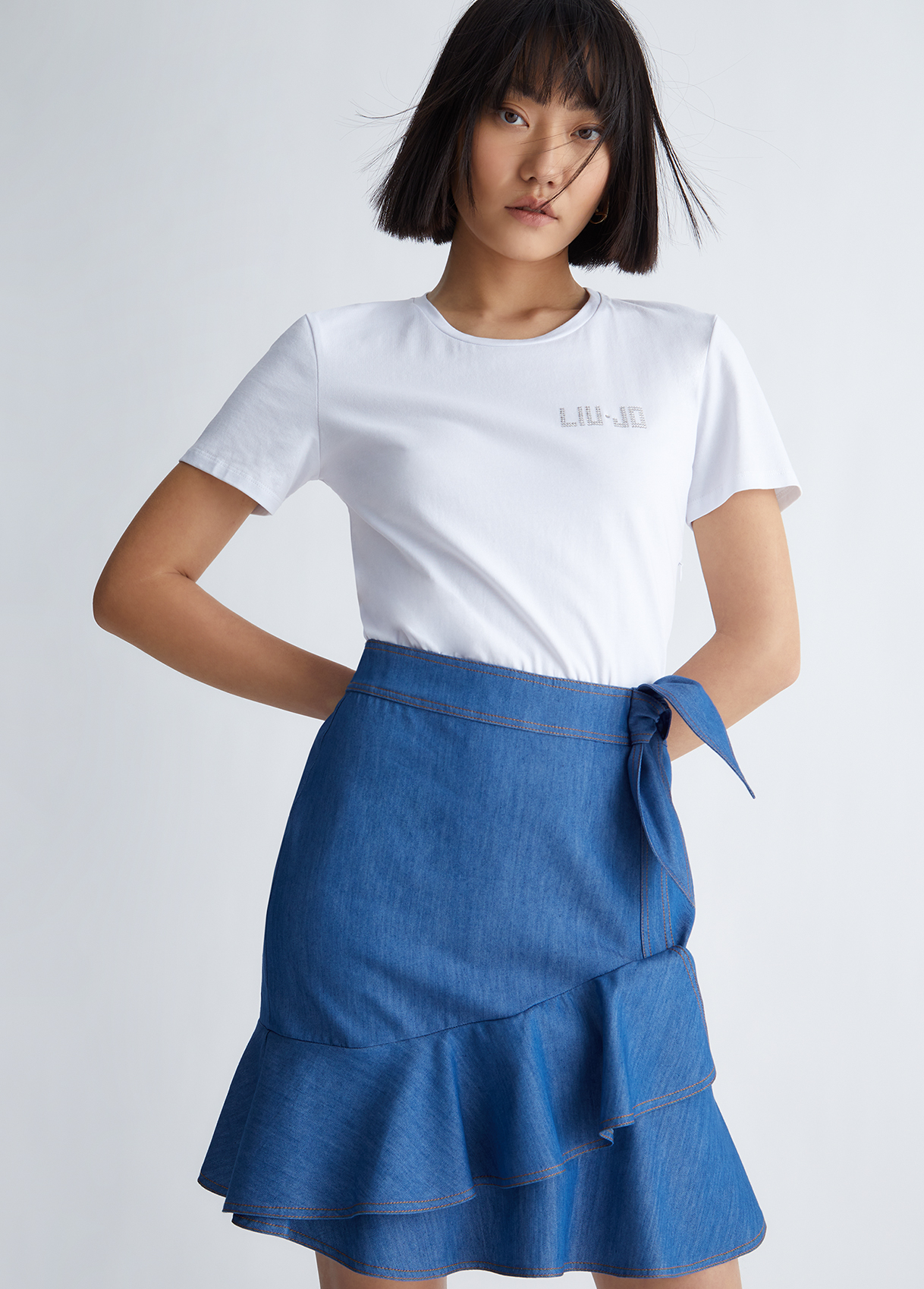 Liujo Robe En Jersey Et Denim