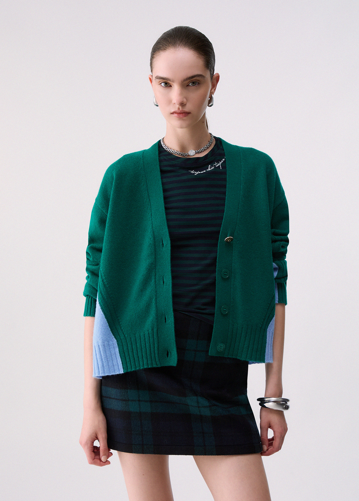 Liu Jo Cardigan Color Block En Laine Liu Jo Cardigan Color Block En Laine