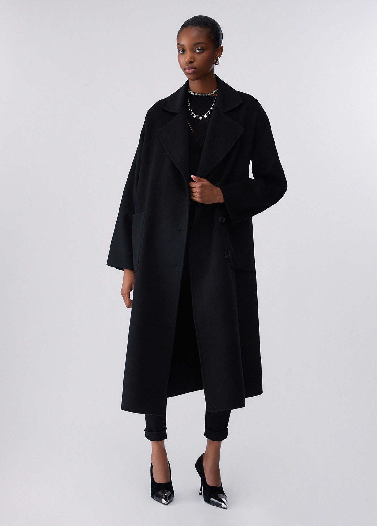 Liu Jo Manteau Long Oversize En Laine Liu Jo Manteau Long Oversize En Laine