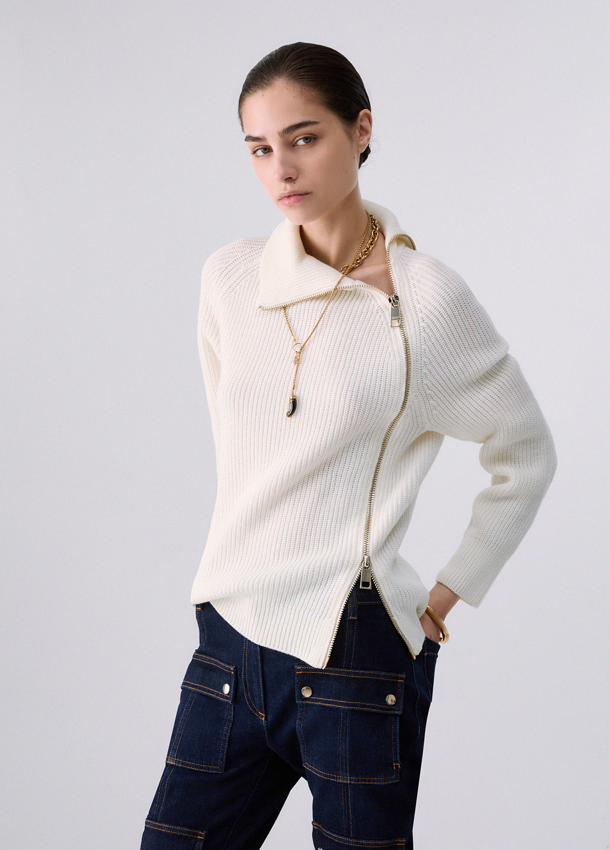 Liu Jo Wool Blend Sweater With Zip