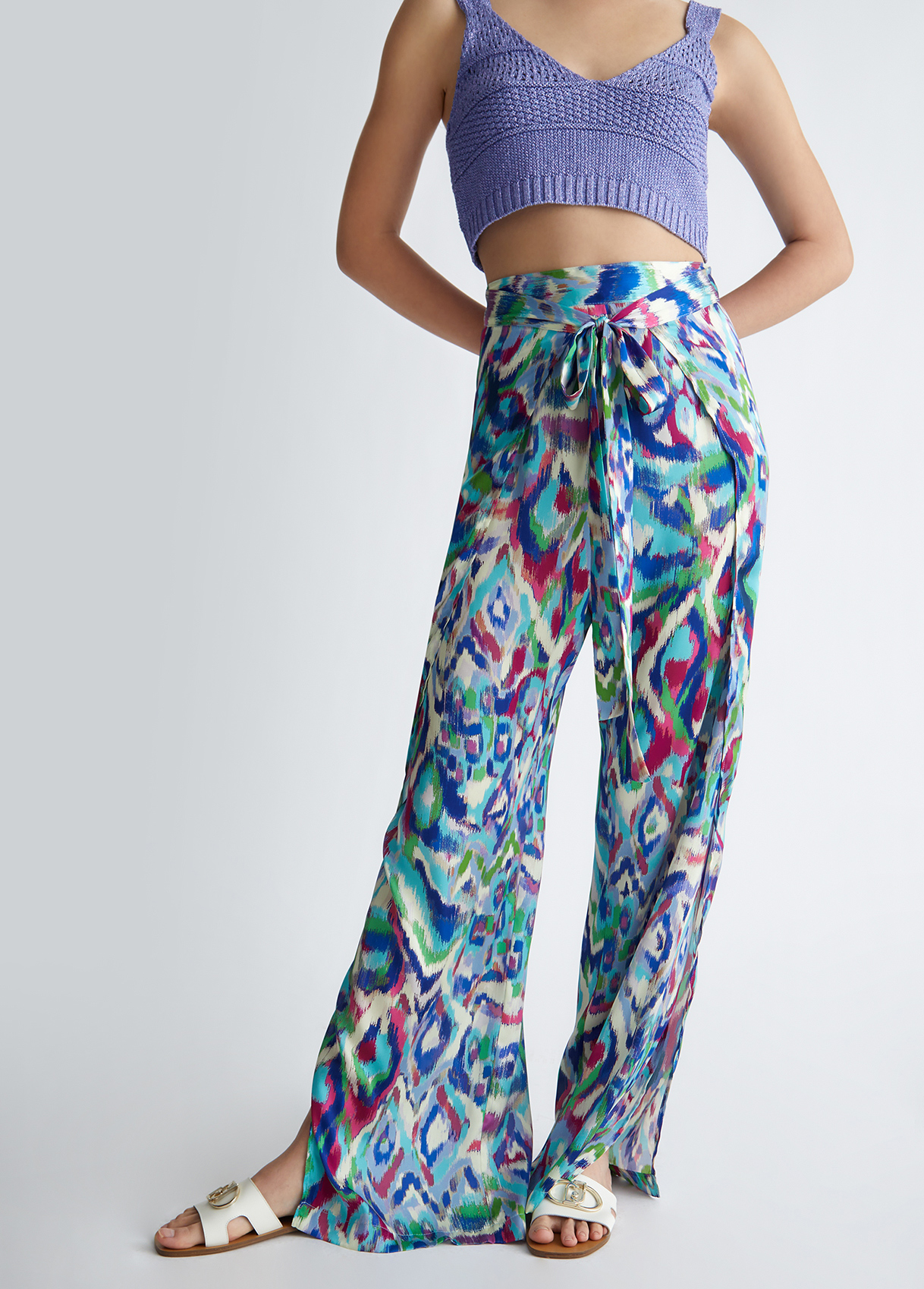 Liujo Pantalon Large En Satin