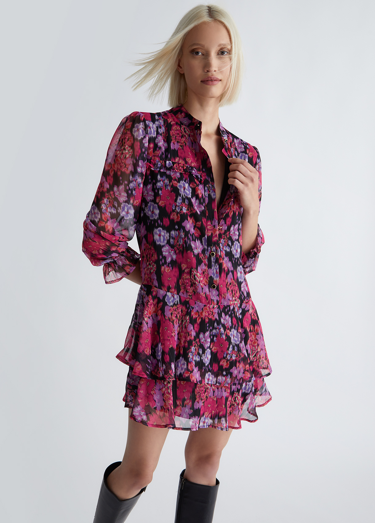 Liujo Robe Chemisier À Fleurs