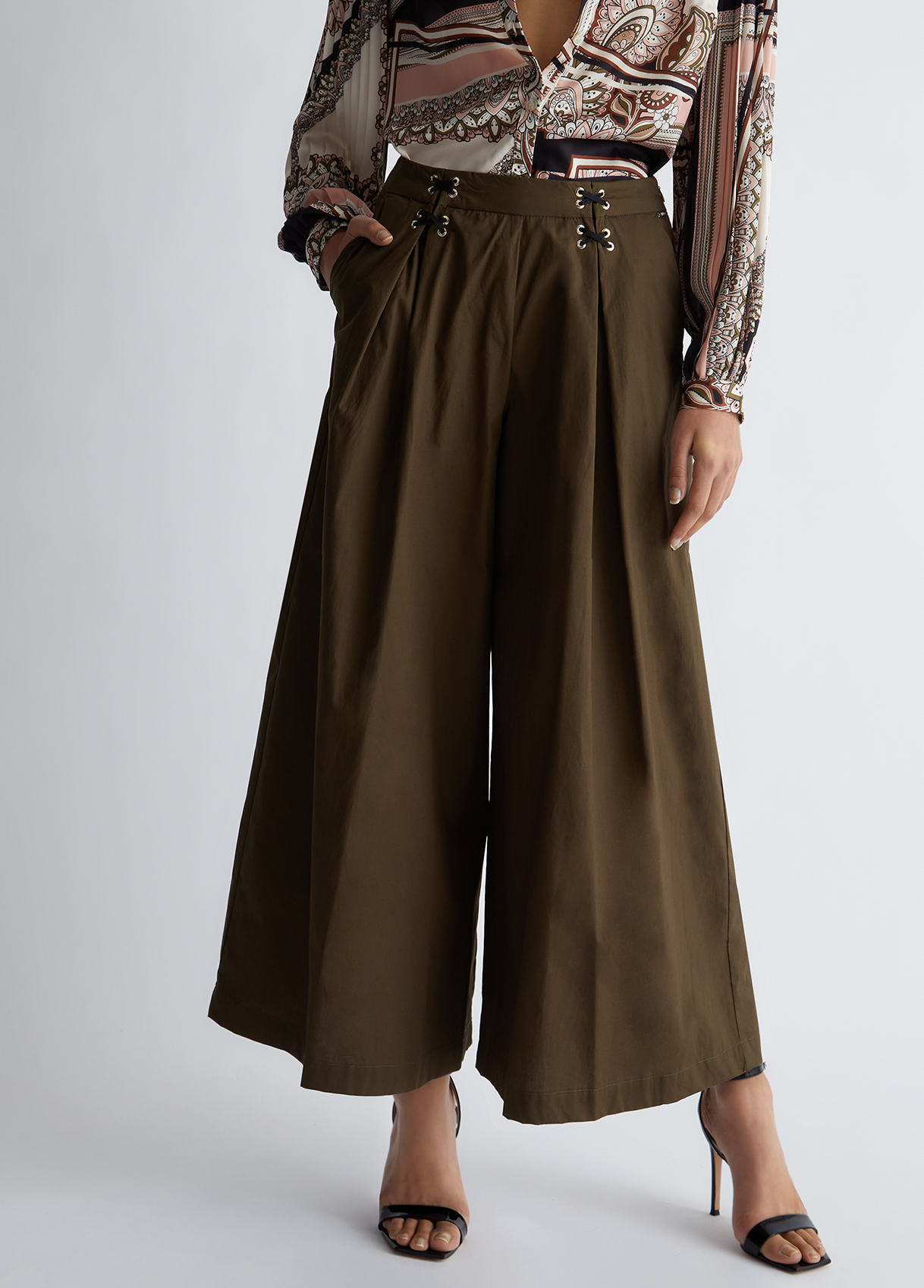 Liujo Pantalon Cropped En Popeline