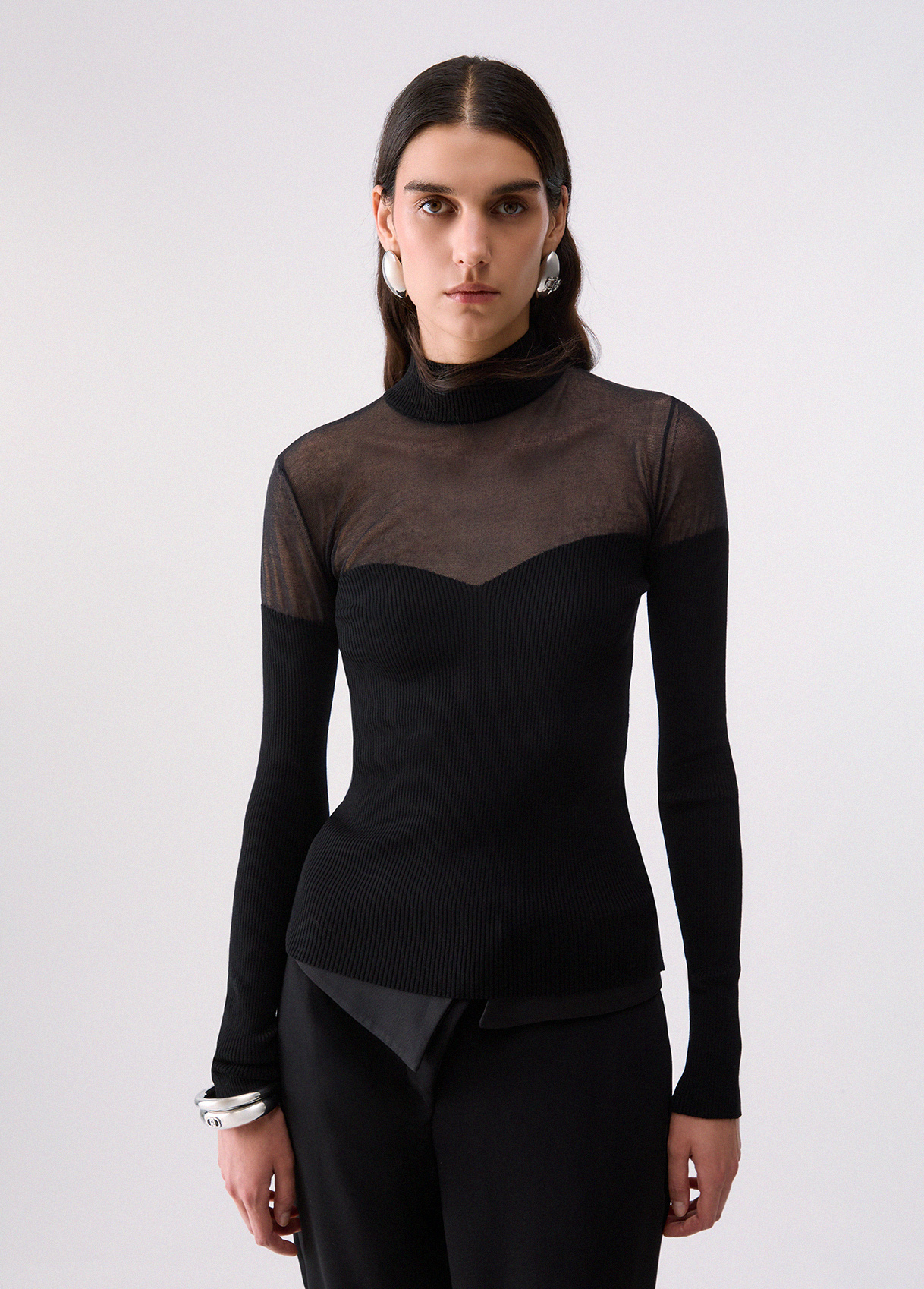 Liu Jo Pull Col Montant Avec Empiècements See-through Liu Jo Pull Col Montant Avec Empiècements See-through