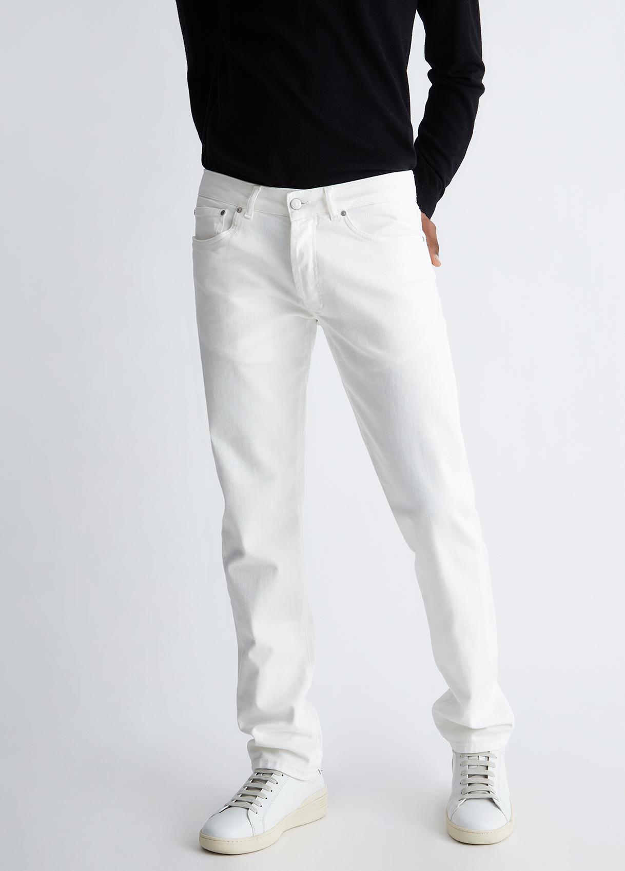 Liujo Pantalon Blanc Pour Homme Coupe Slim