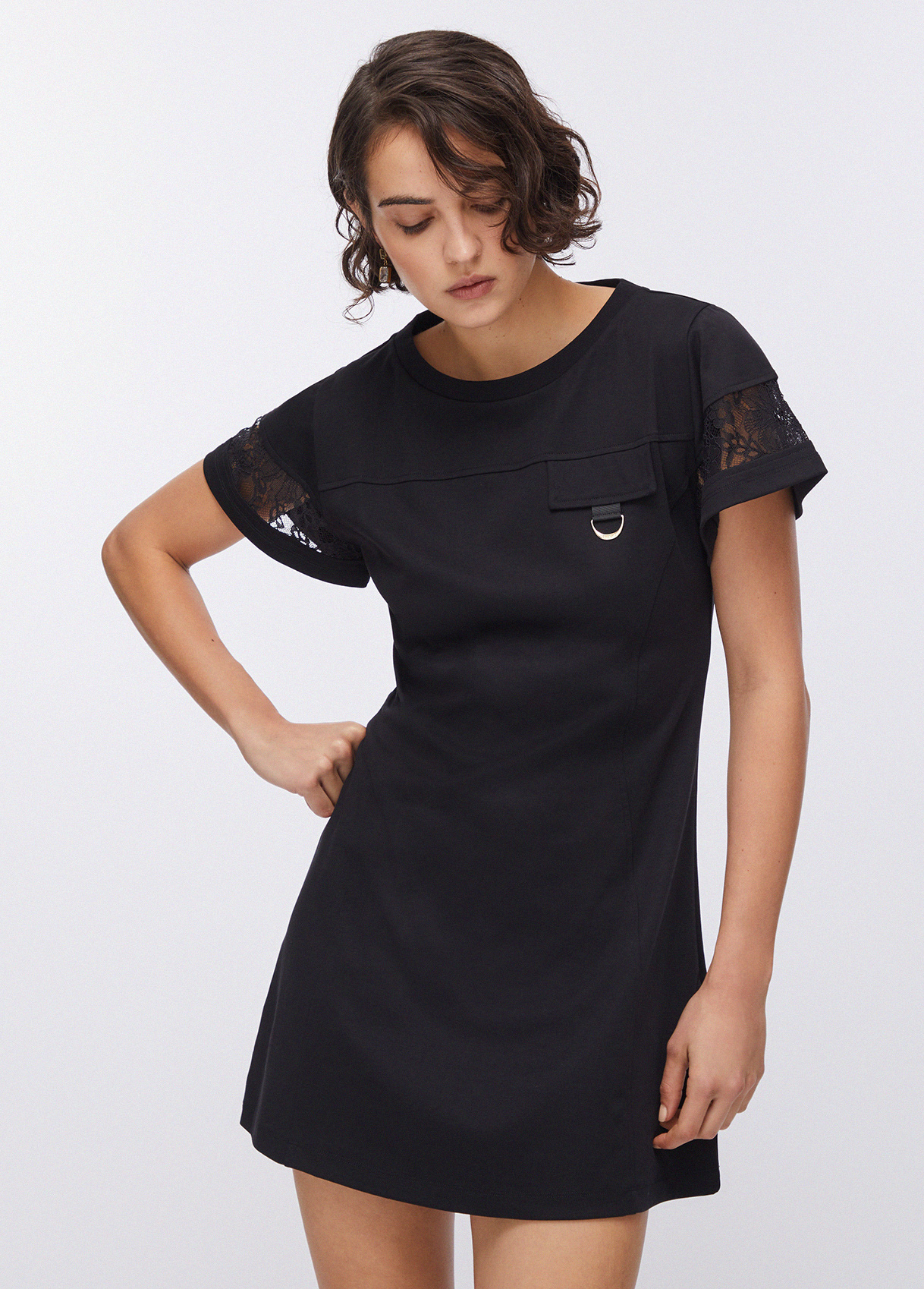 Liu Jo Short Dress With Lace Details