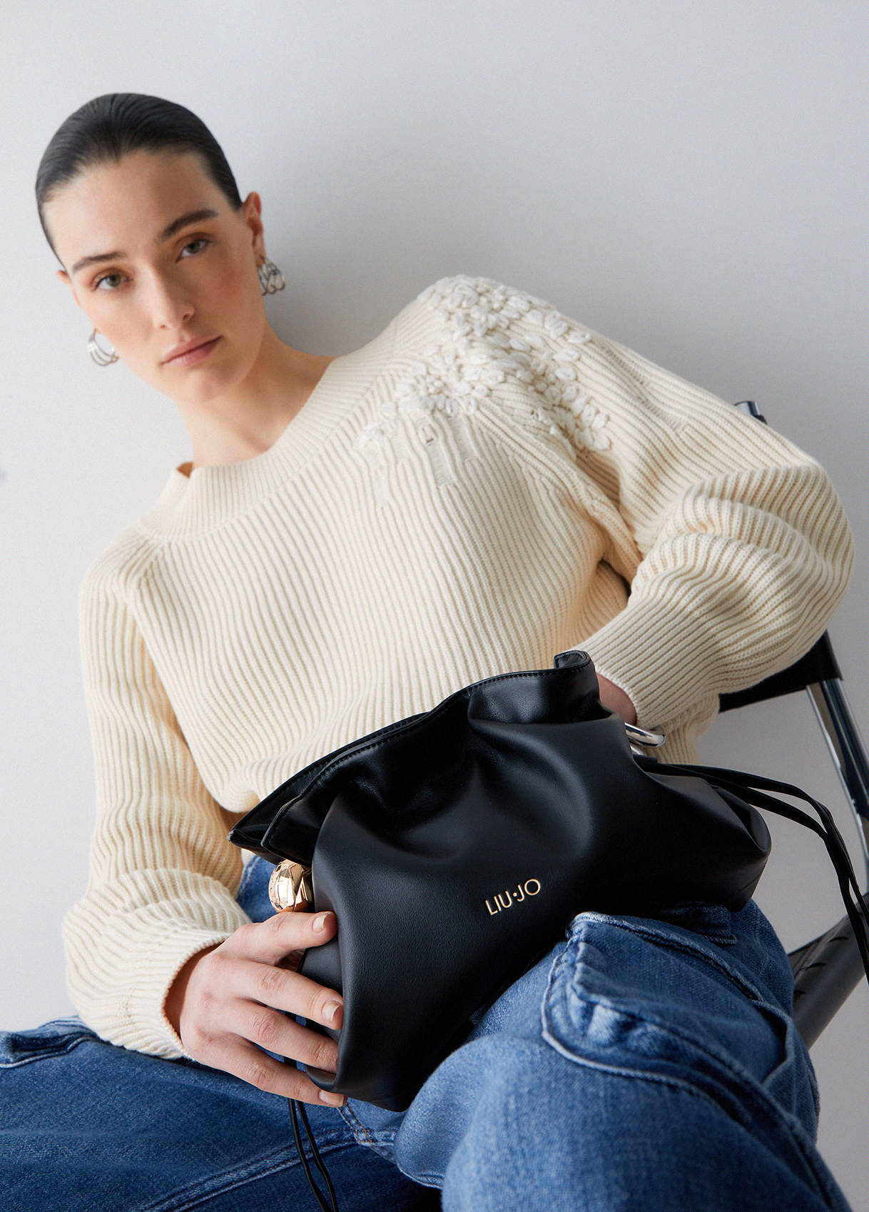Liu Jo Donna Nero Borsa A Spalla Riccy Piccola