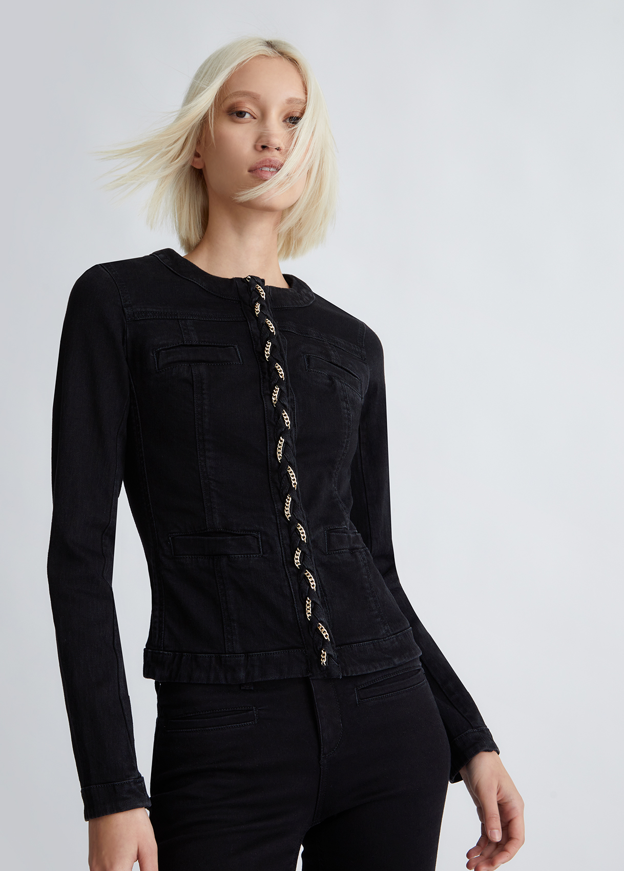 Liujo Veste En Jean Avec Détails Bijou