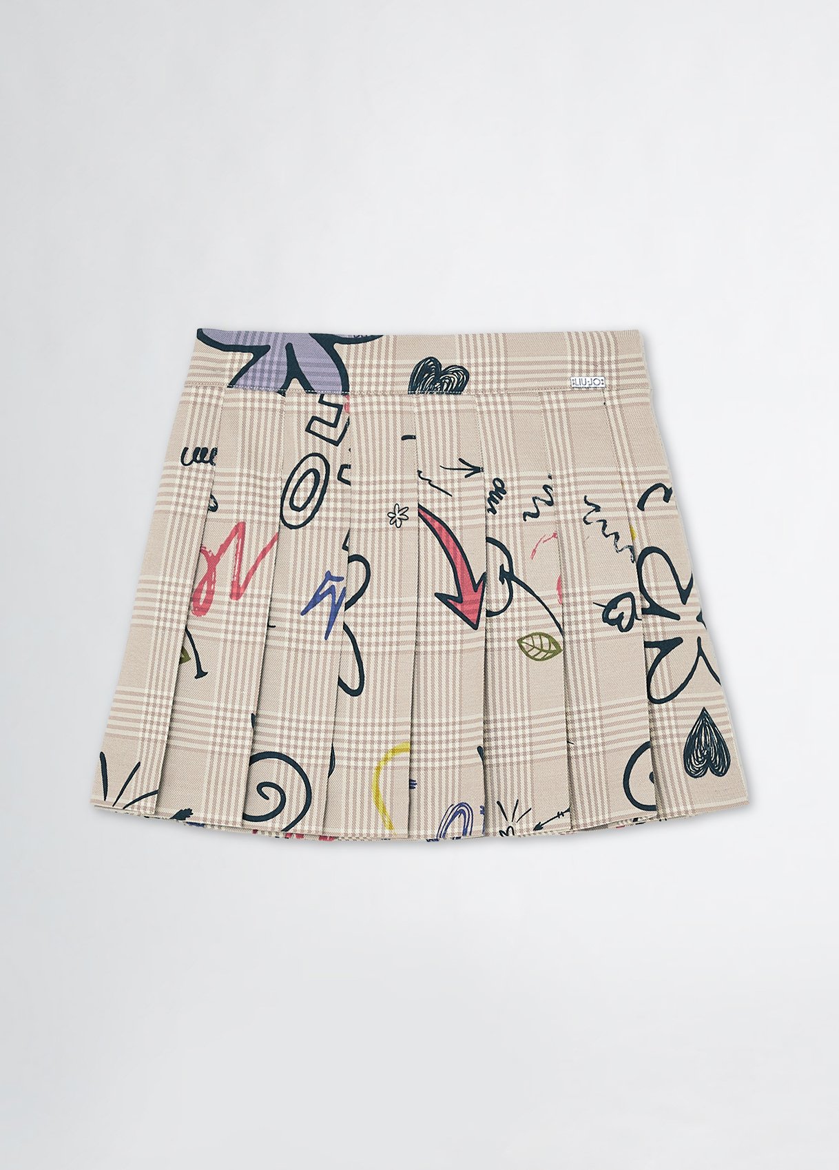 Liu Jo Glen Plaid Skirt With Print