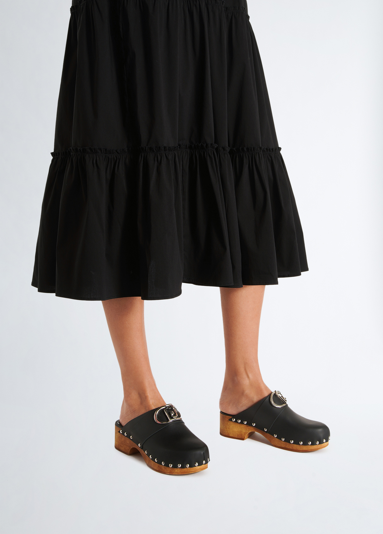 Liujo Mules En Cuir Avec Logo