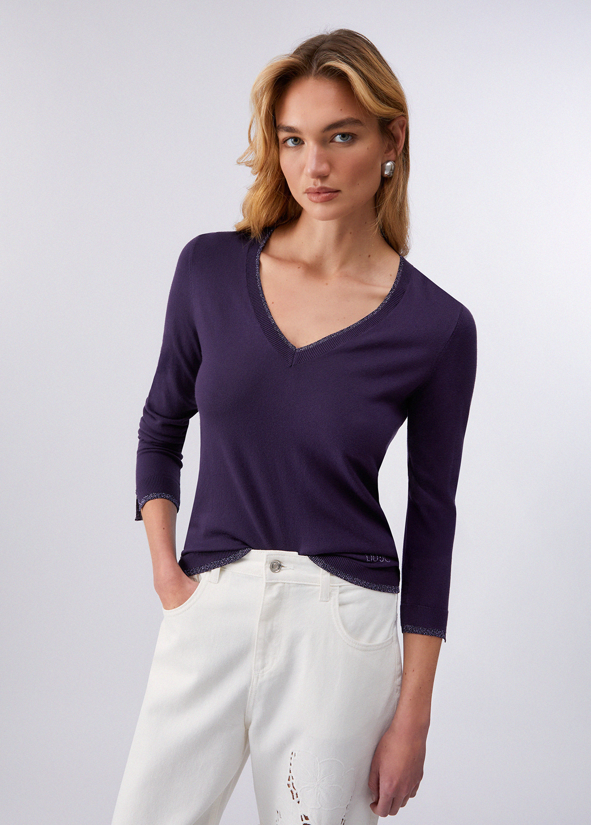 Liu Jo V-neck Jumper With Slits