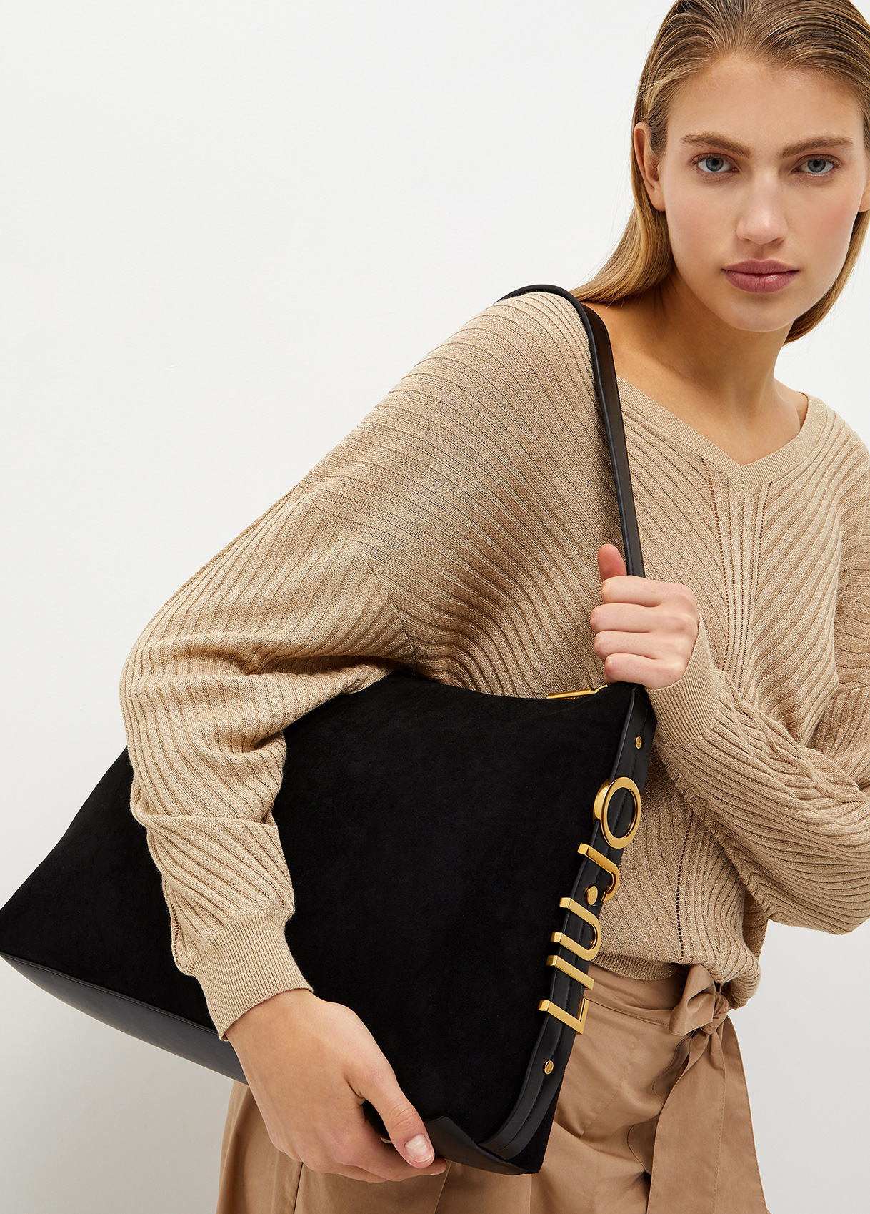 Liujo Shopper En Daim À Logo