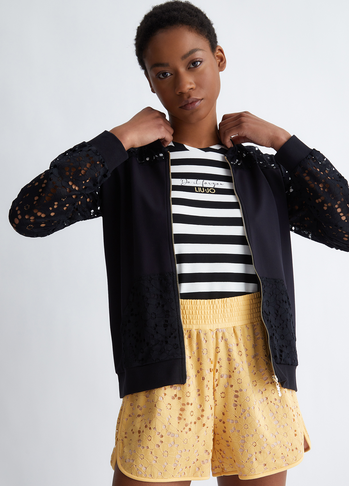 Liujo Sweat Avec Dentelle De Saint-gall