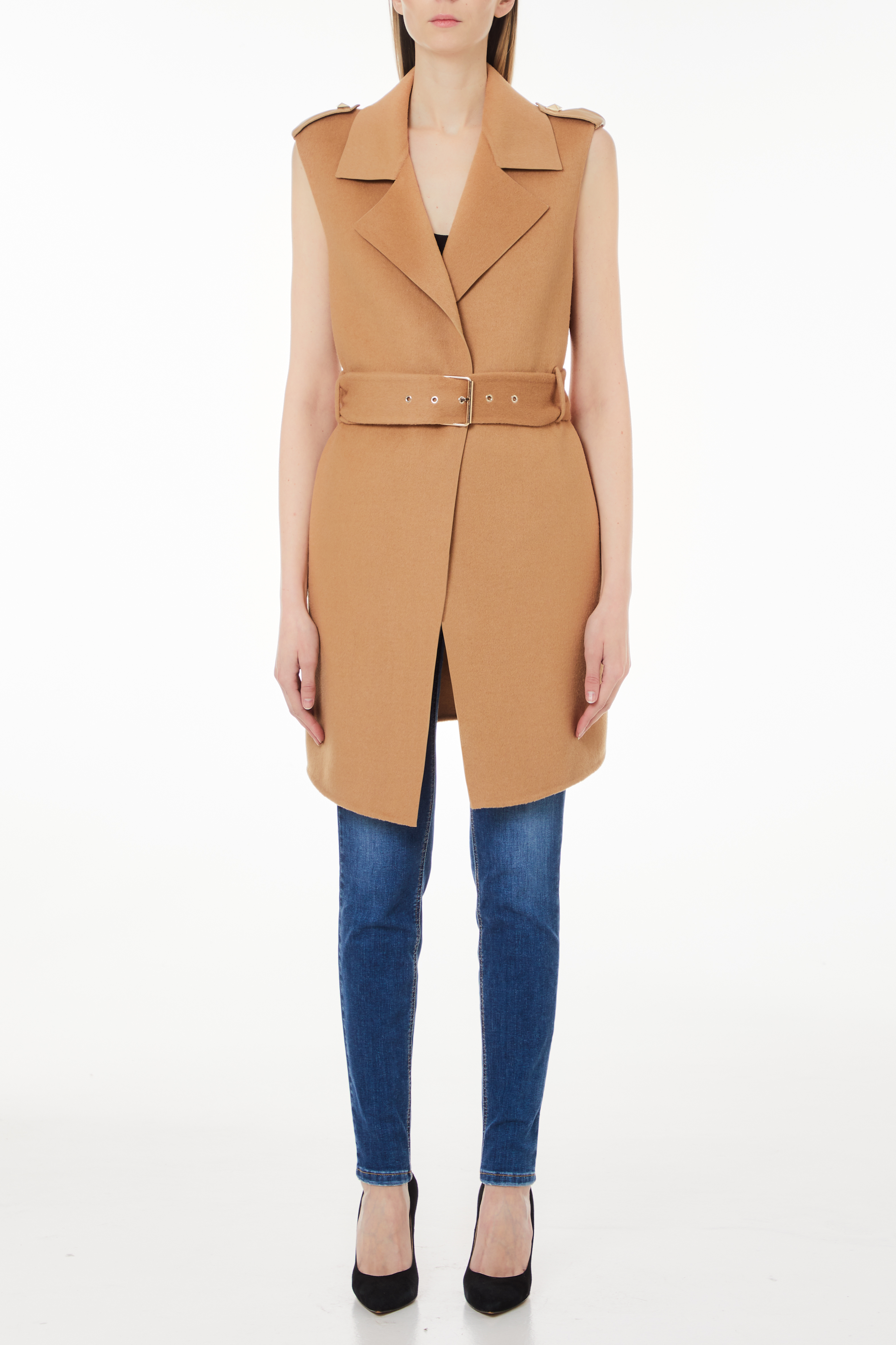 Liu Jo Long Wool Cloth Waistcoat