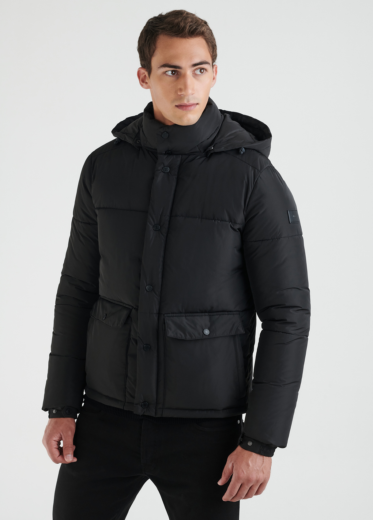 アウターその他 HUECLOSET Hood Padded Jumper SE513 Fitted Knit Zip up Performance Hoodie | pushtrends