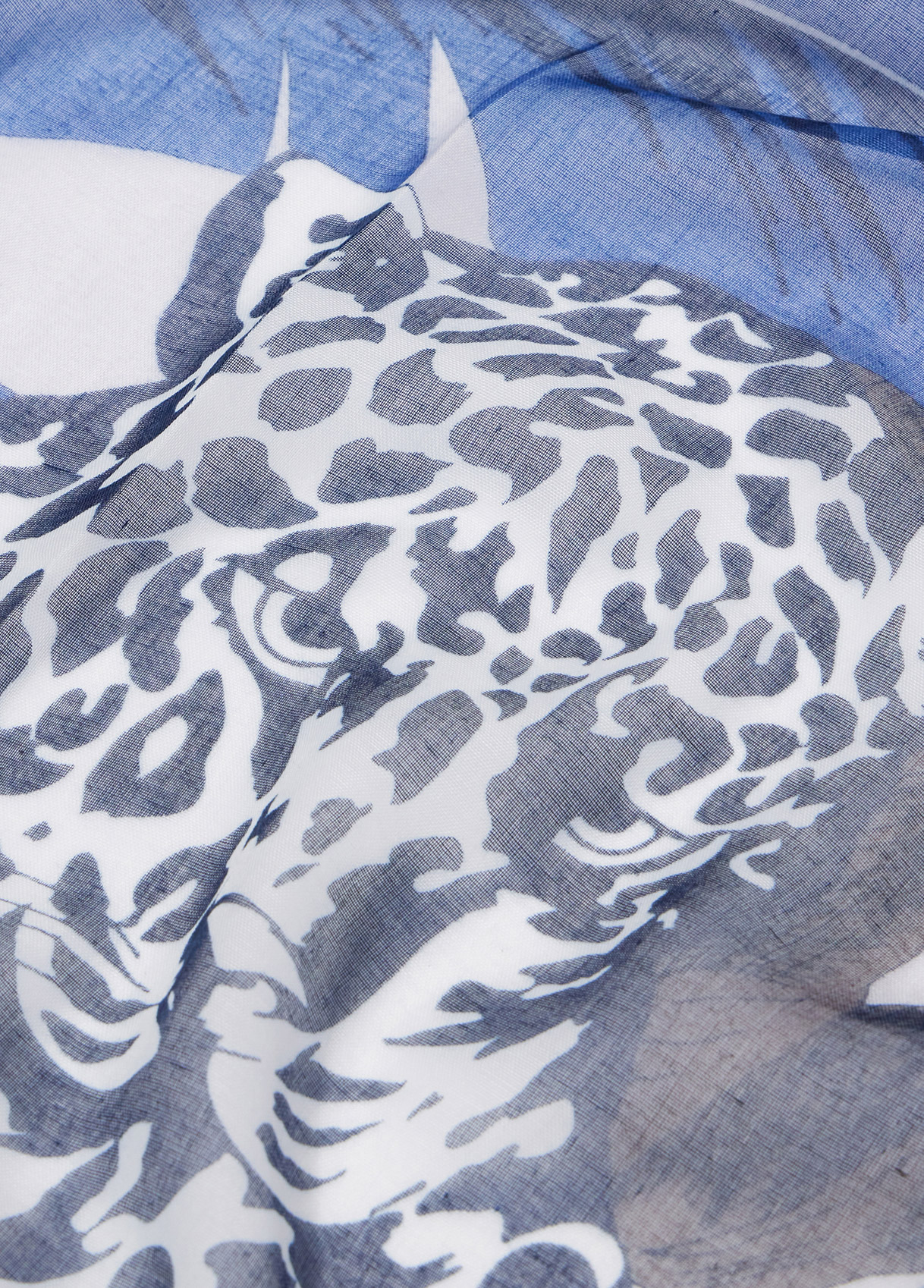 Scarf with floral print colour blue denim | Liu Jo