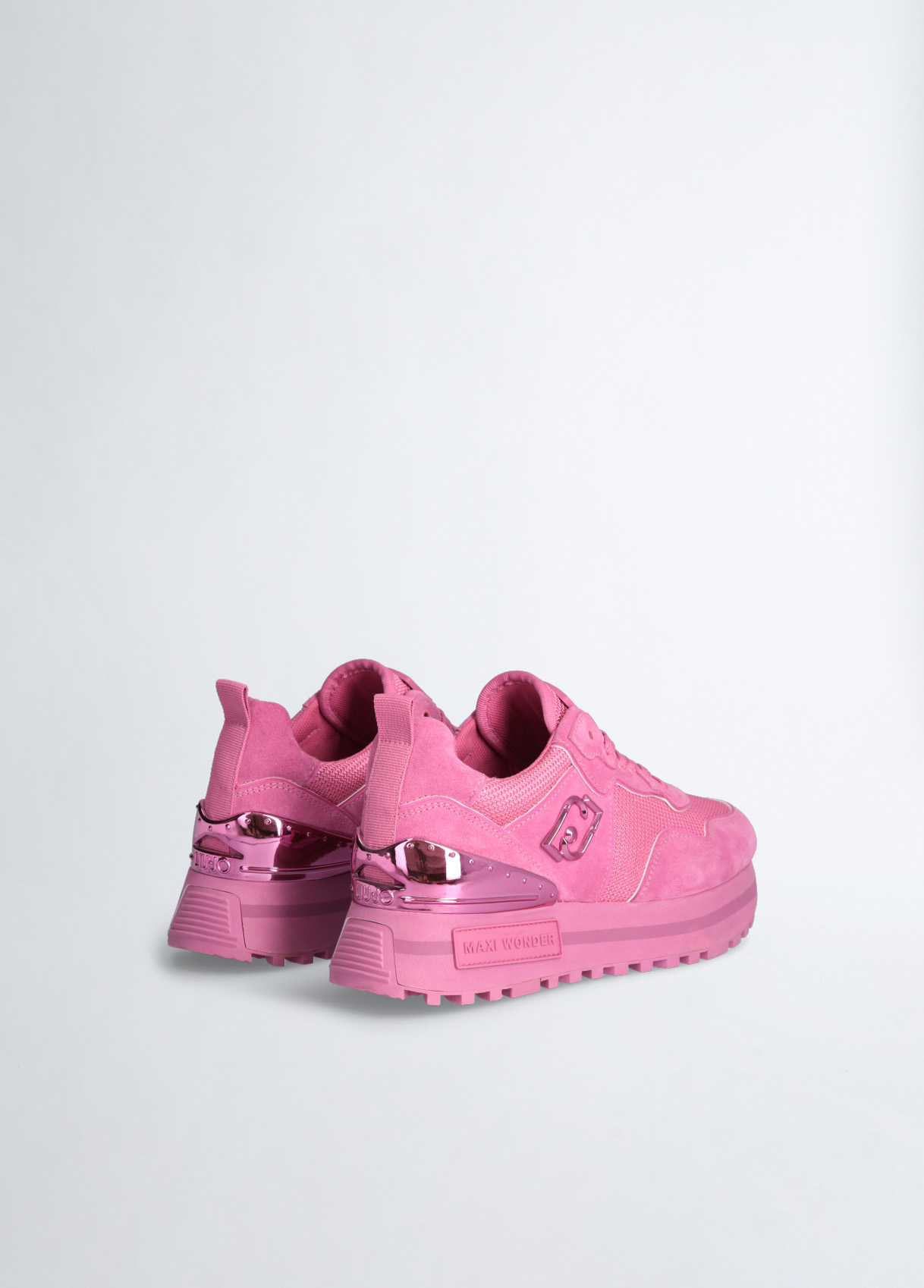 shoes women LIU JO sneakers pink textile suede AIR 01 BD744