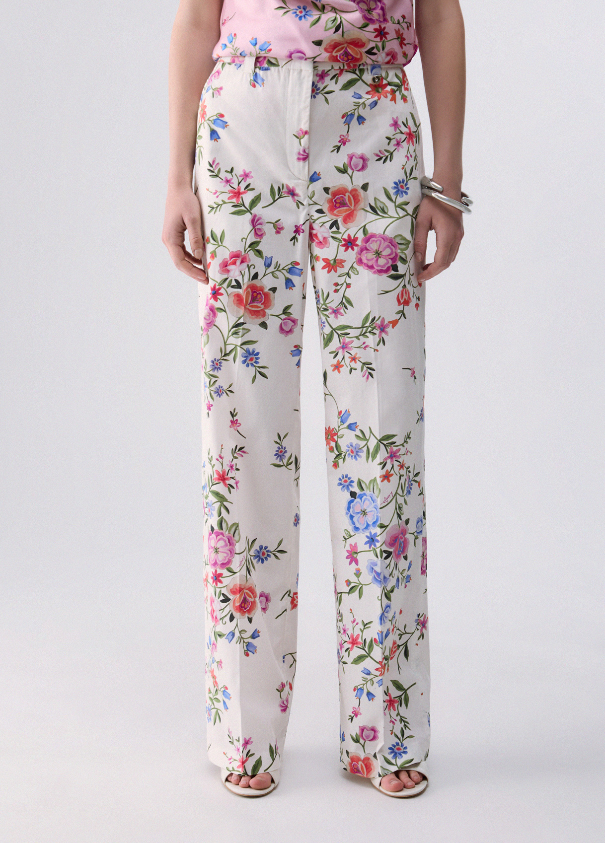 Liu Jo Straight-leg Floral-print Trousers