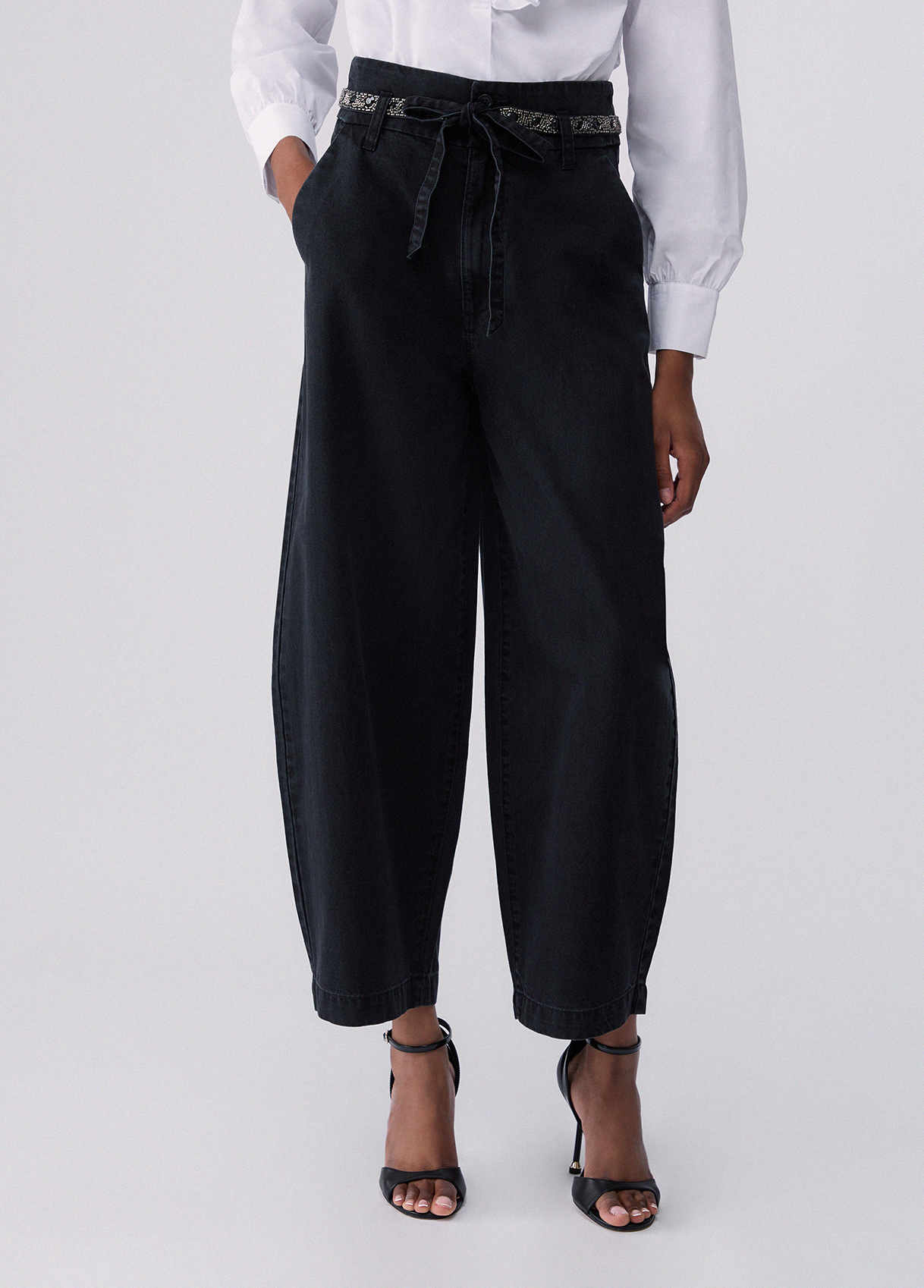 Liu Jo Balloon Trousers With Embroidered Belt