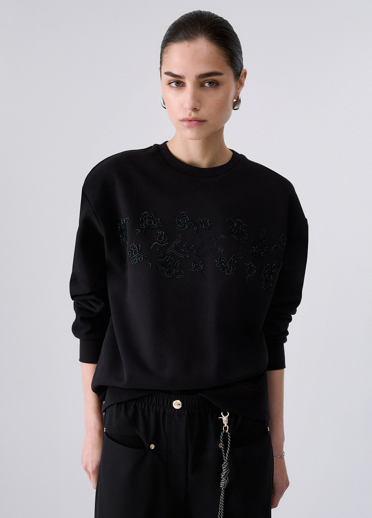 Liu Jo Sweatshirt With Jewel Embellishments