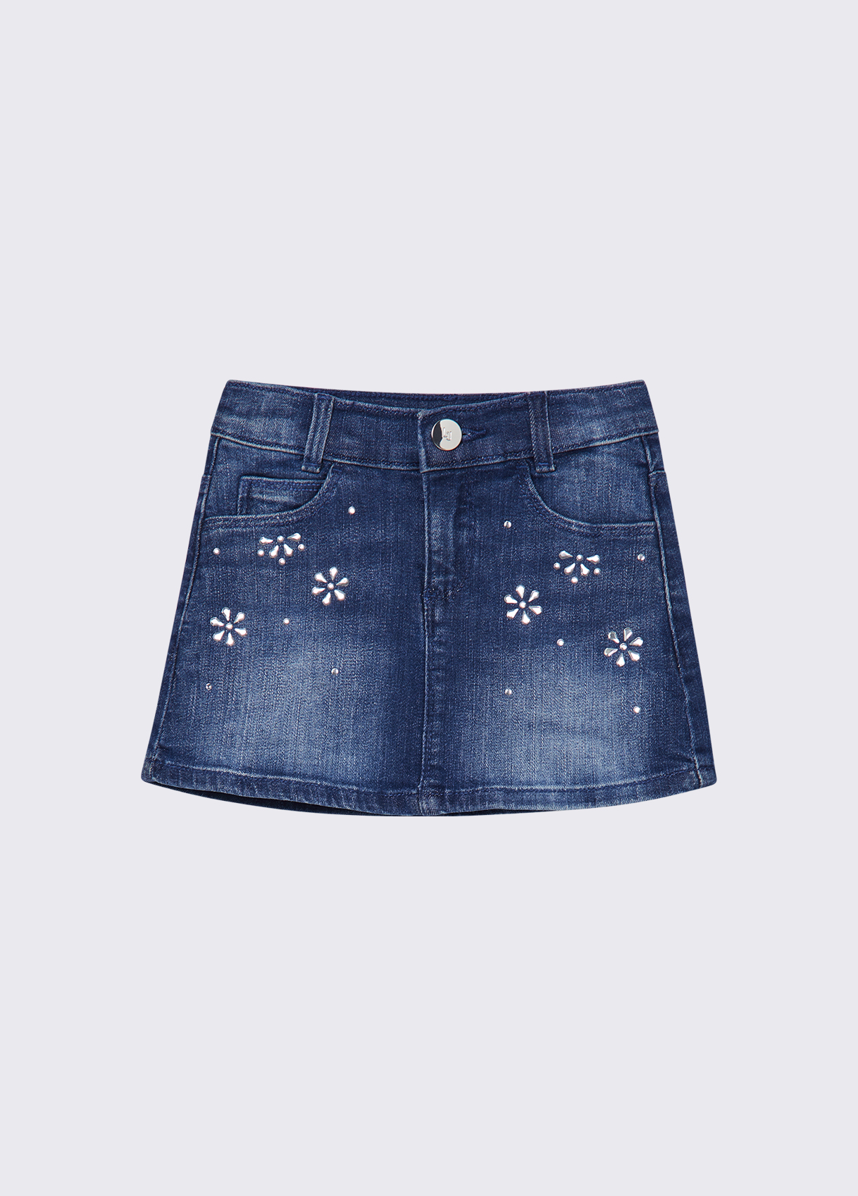 Liu Jo Denim Skirt With Bejewelled Embellishment