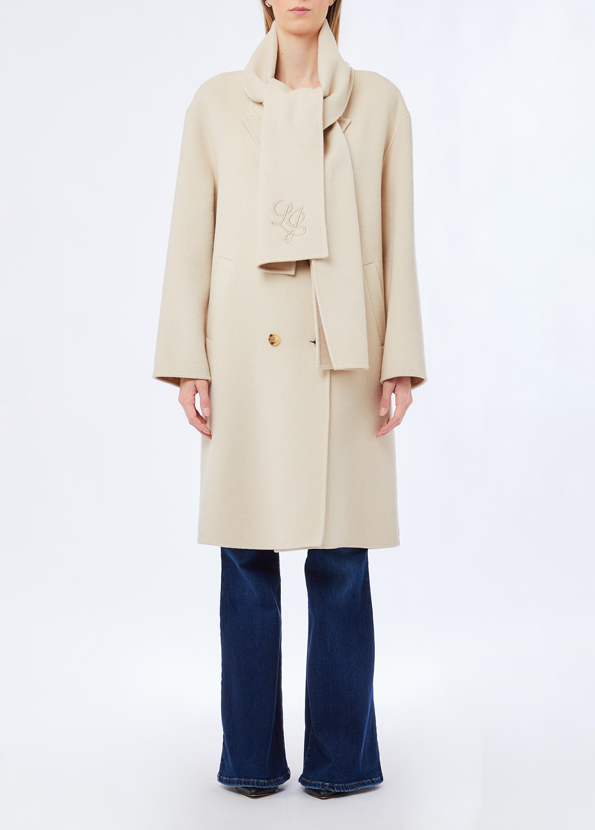 Liu Jo Manteau En Laine Avec Écharpe