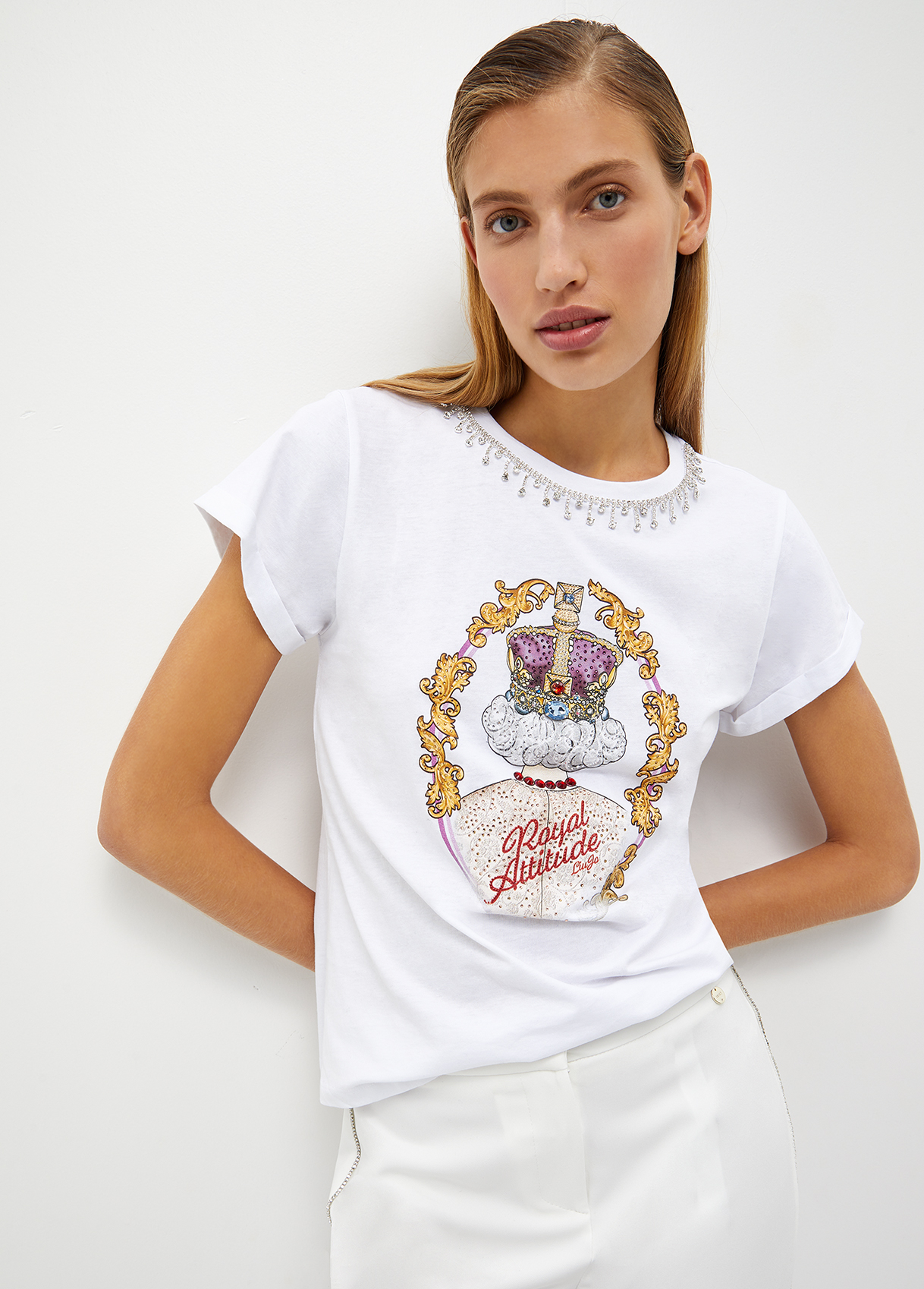 Liujo T-shirt Avec Franges Bijoux