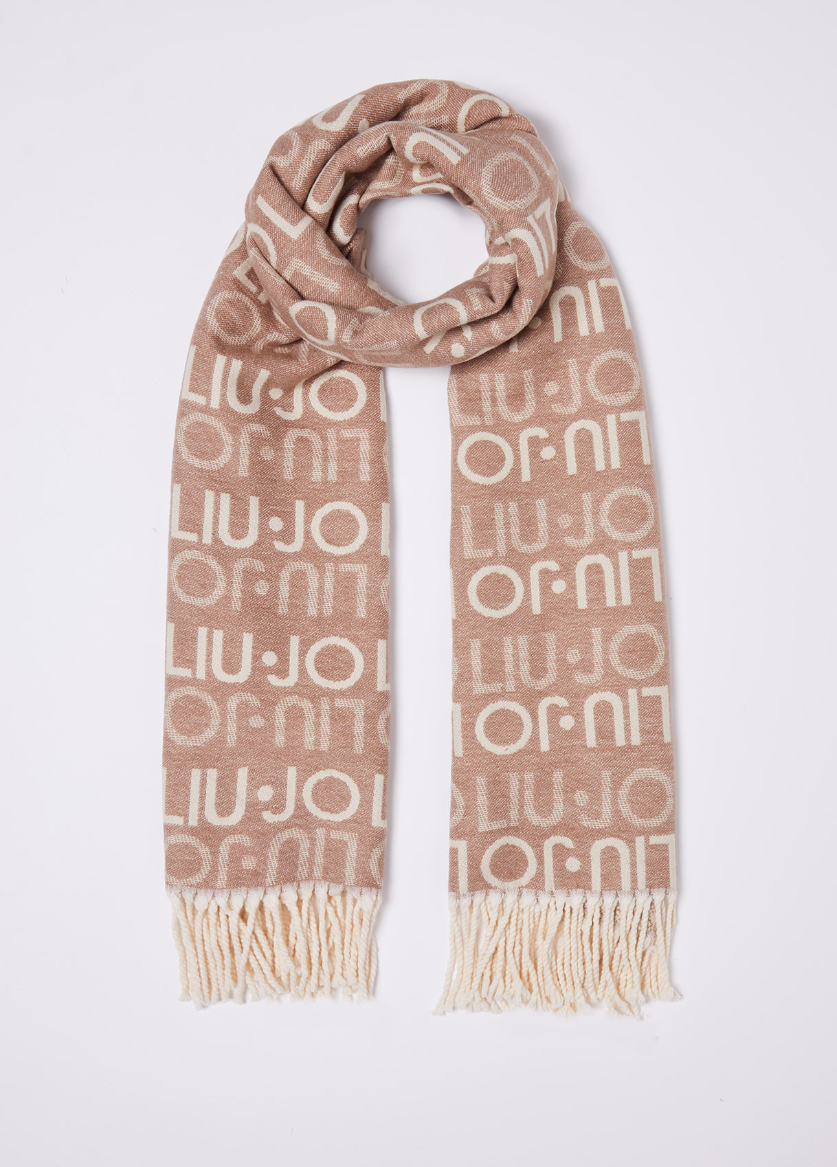Liujo Étole Beige Avec Logo