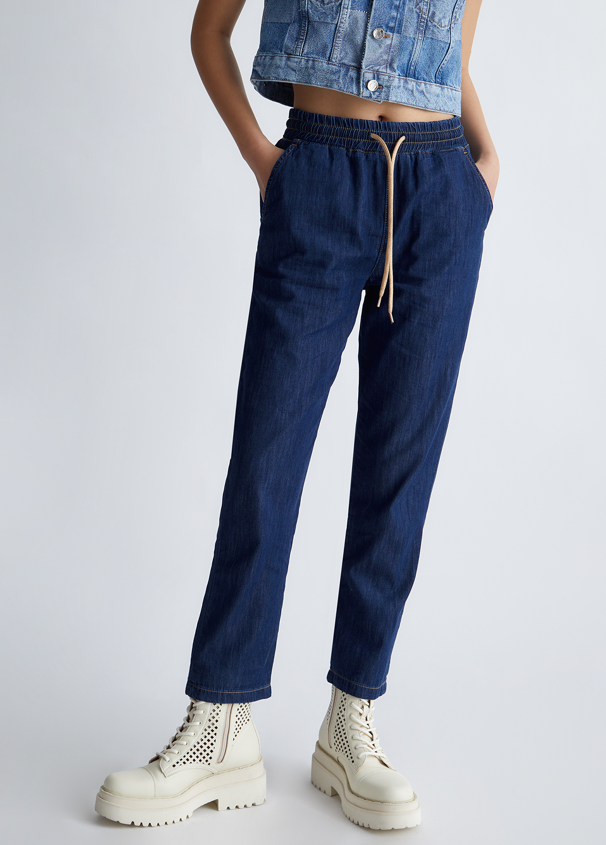Liujo Pantalon De Jogging Écoconçu En Toile Denim