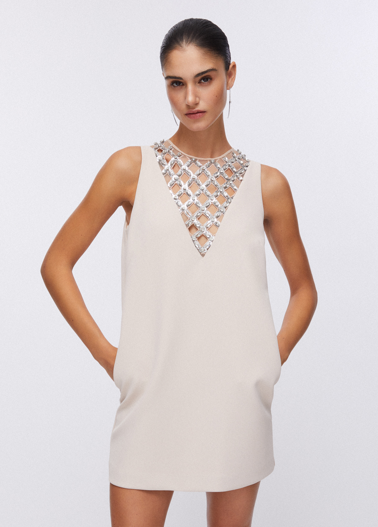 Liu Jo Short Dress With Bejewelled Embellishment