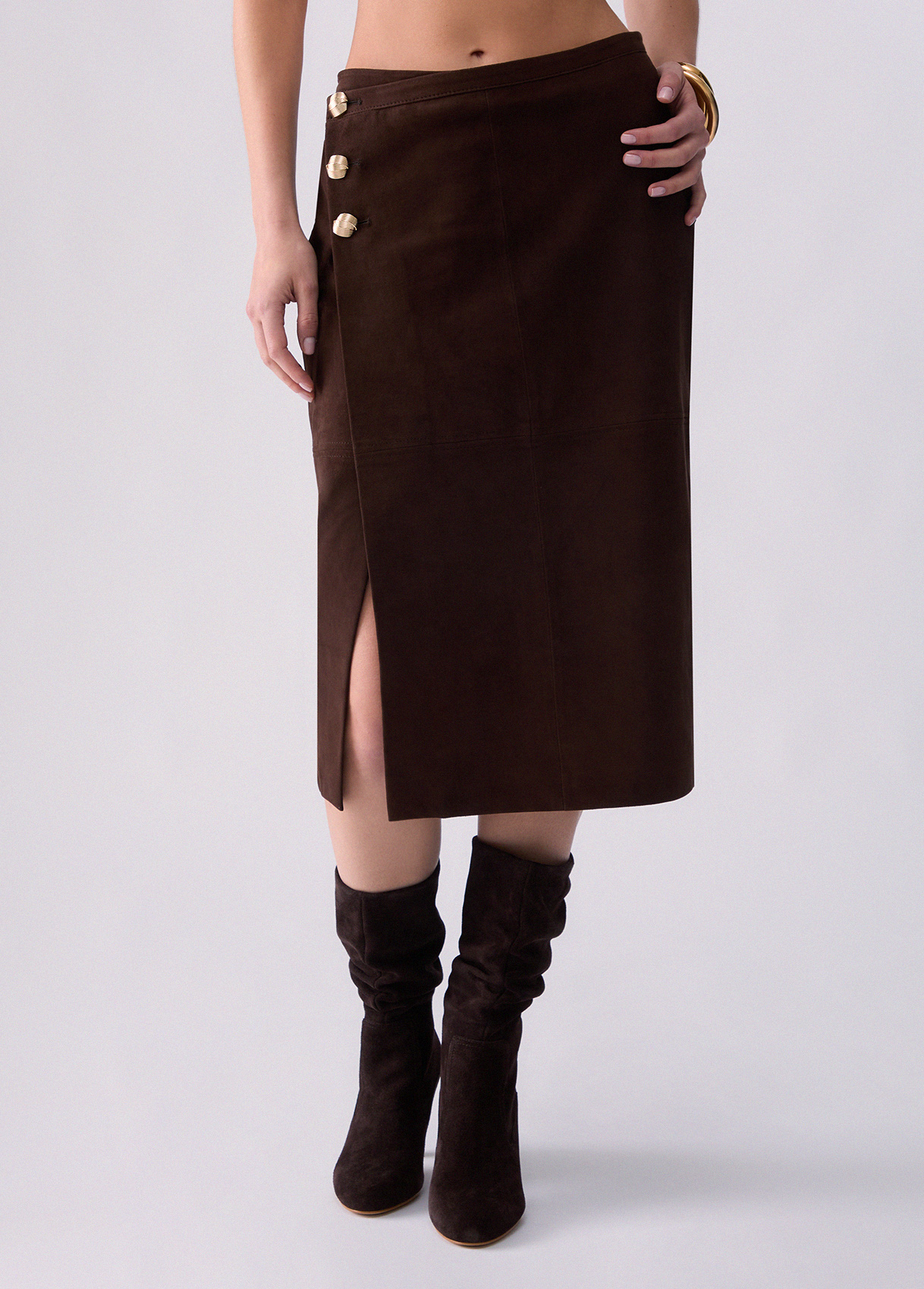 Liu Jo Suede Midi Skirt