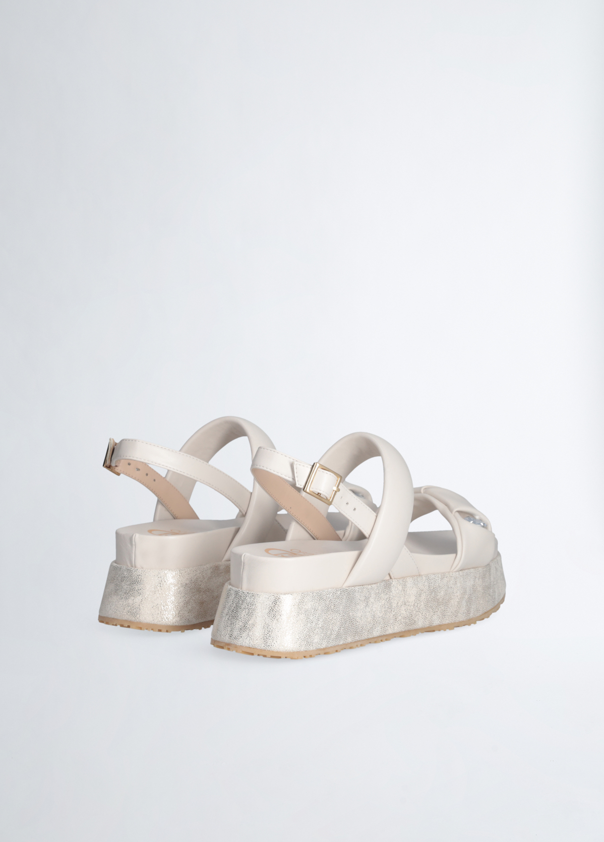 Platform sandals with jewel stones colour white | Liu Jo