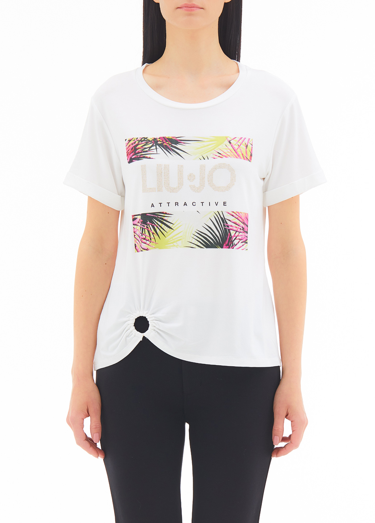 Liujo T-shirt Avec Imprimé Et Clous