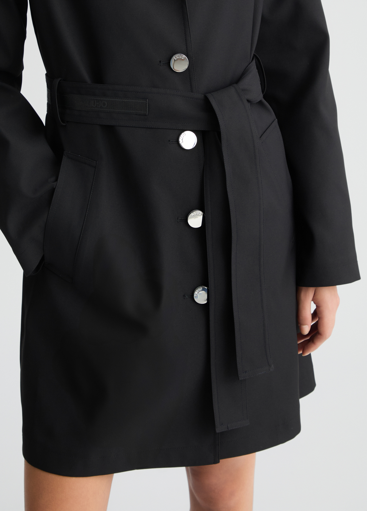 Trench coat with belt colour black | Liu Jo