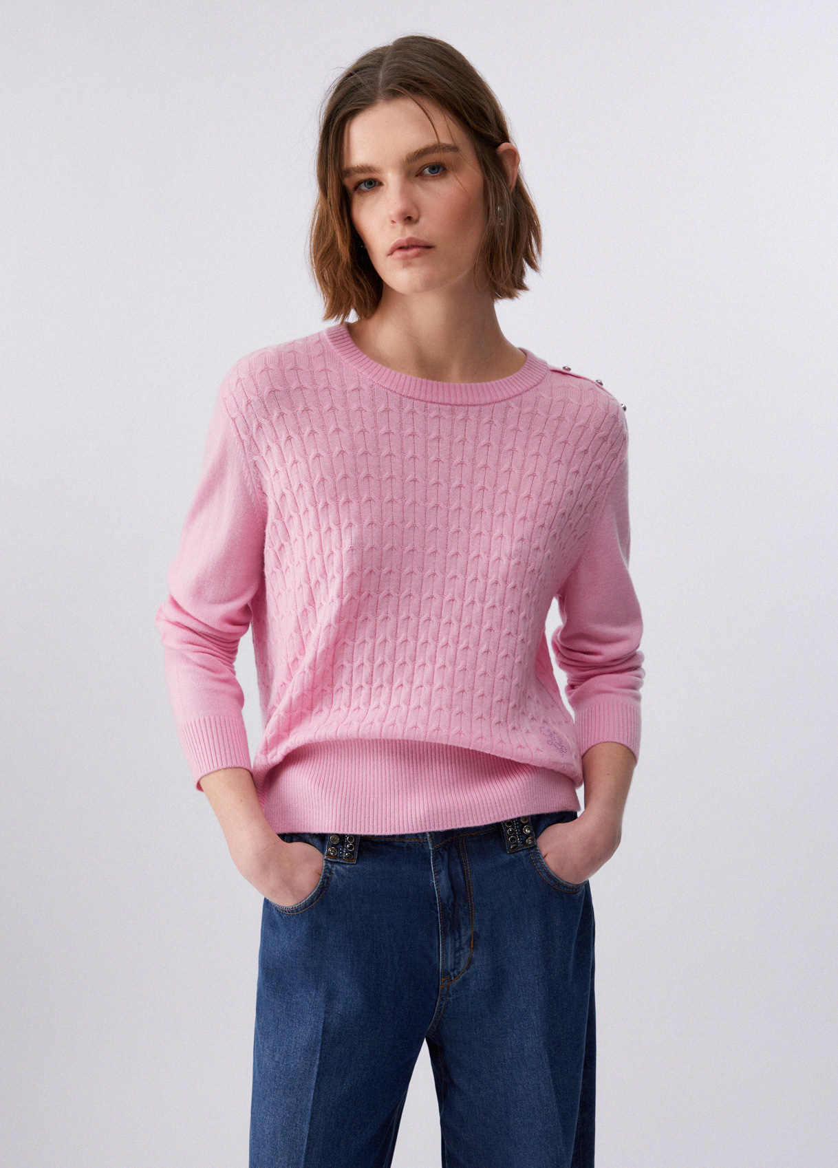 Liu Jo Cable Knit Wool Sweater