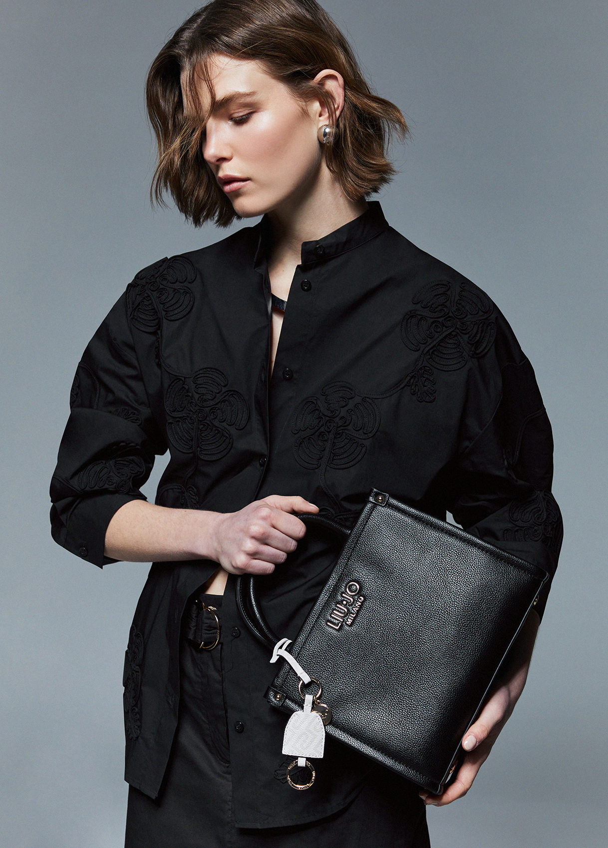 Liu Jo Donna Nero Borsa A Mano Piccola Con Charm