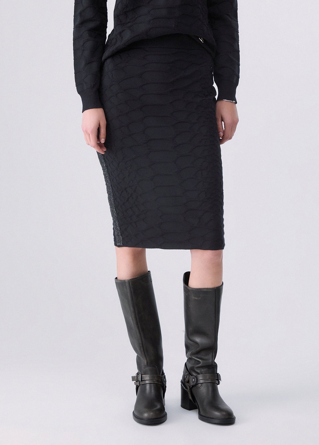 Liu Jo Jupe Midi En Maille Jacquard