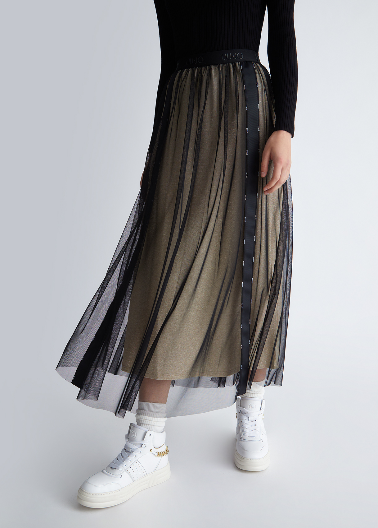 Liujo Jupe En Jersey Et Tulle