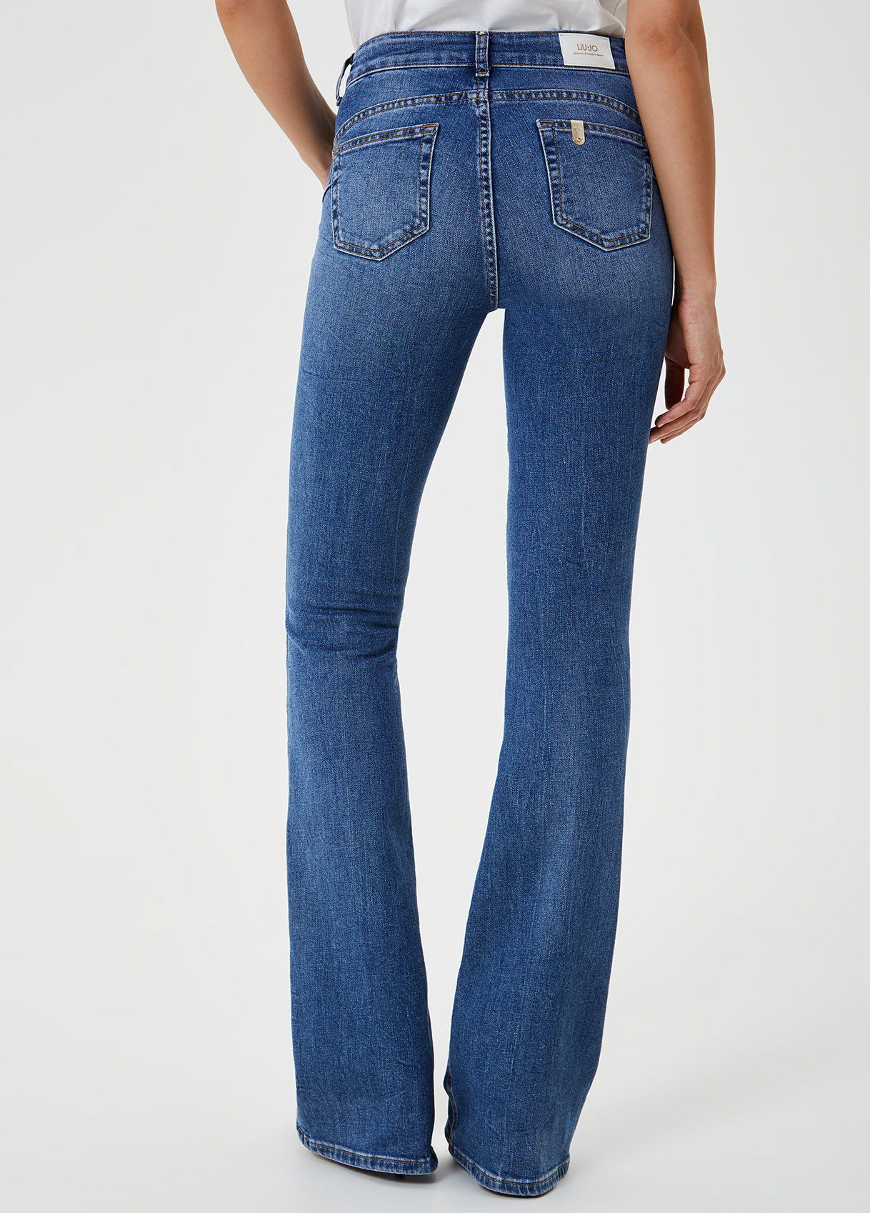 High-rise bell-bottom jeans