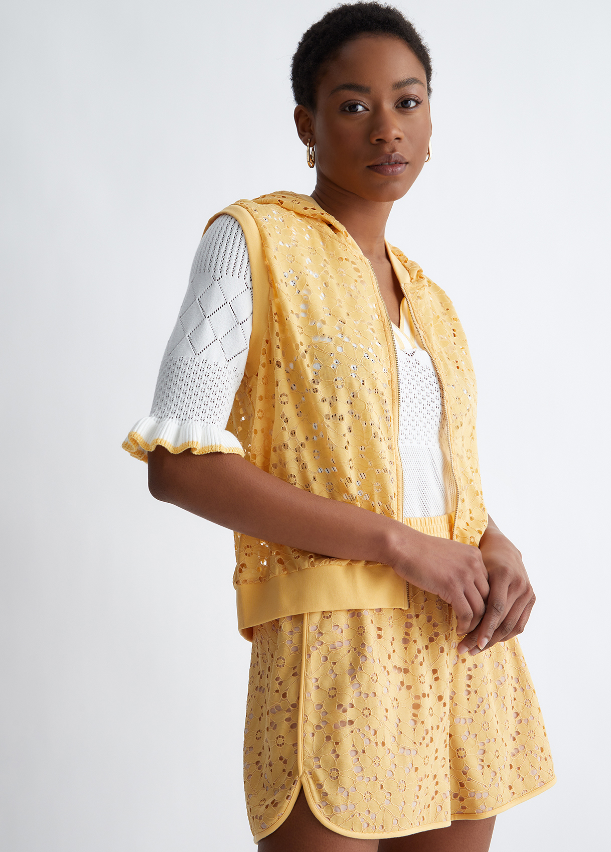 Liujo Sweat À Capuche En Dentelle De Saint-gall